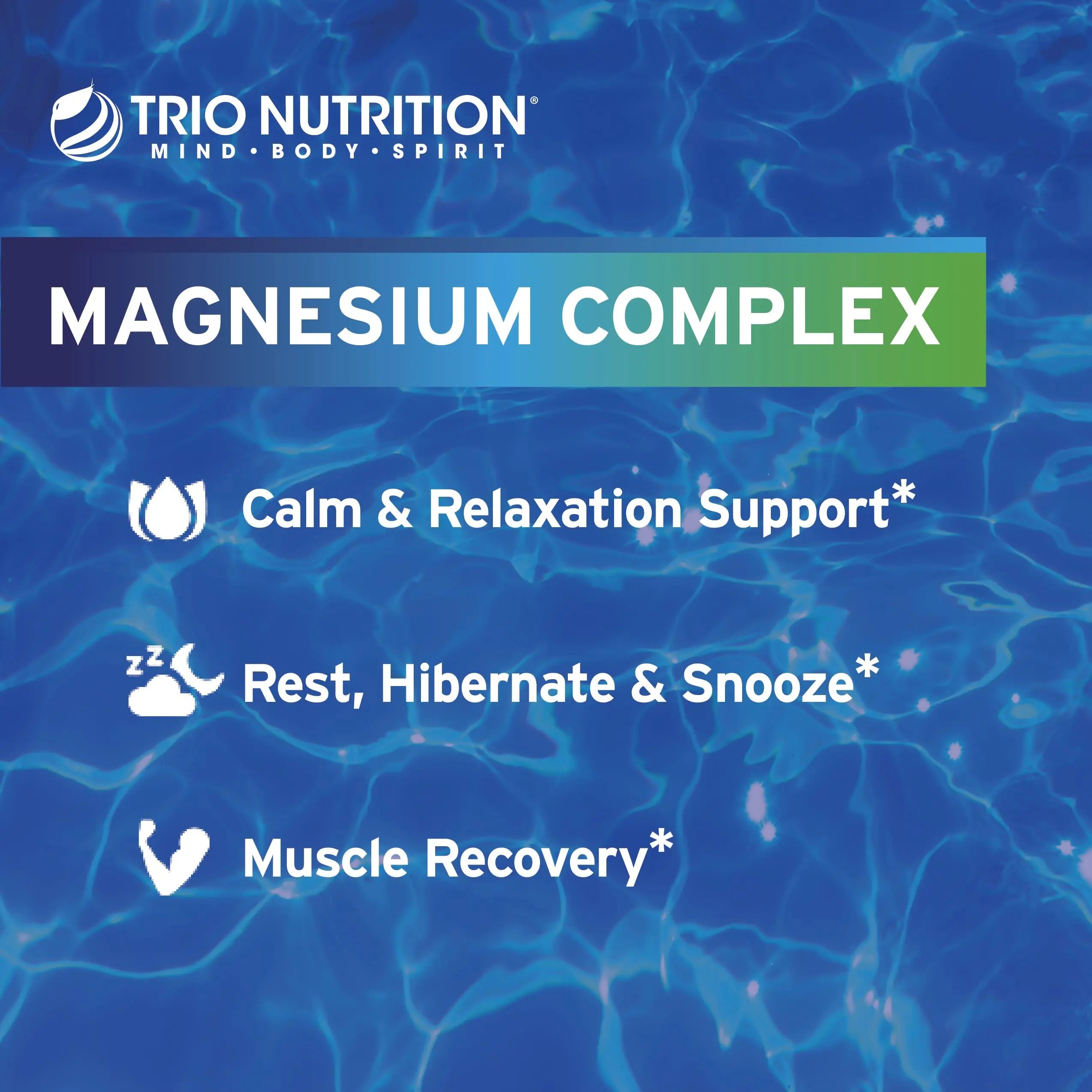 Trio Nutrition Magnesium Complex 90 Day Supply 420 mg | Natural Calm, Relax, Stress Relief, and Muscle Recovery |Magnesium Glycinate Supplement with Vitamin B6 for Rapid Absorption* TRIO NUTRITION Au supplements
