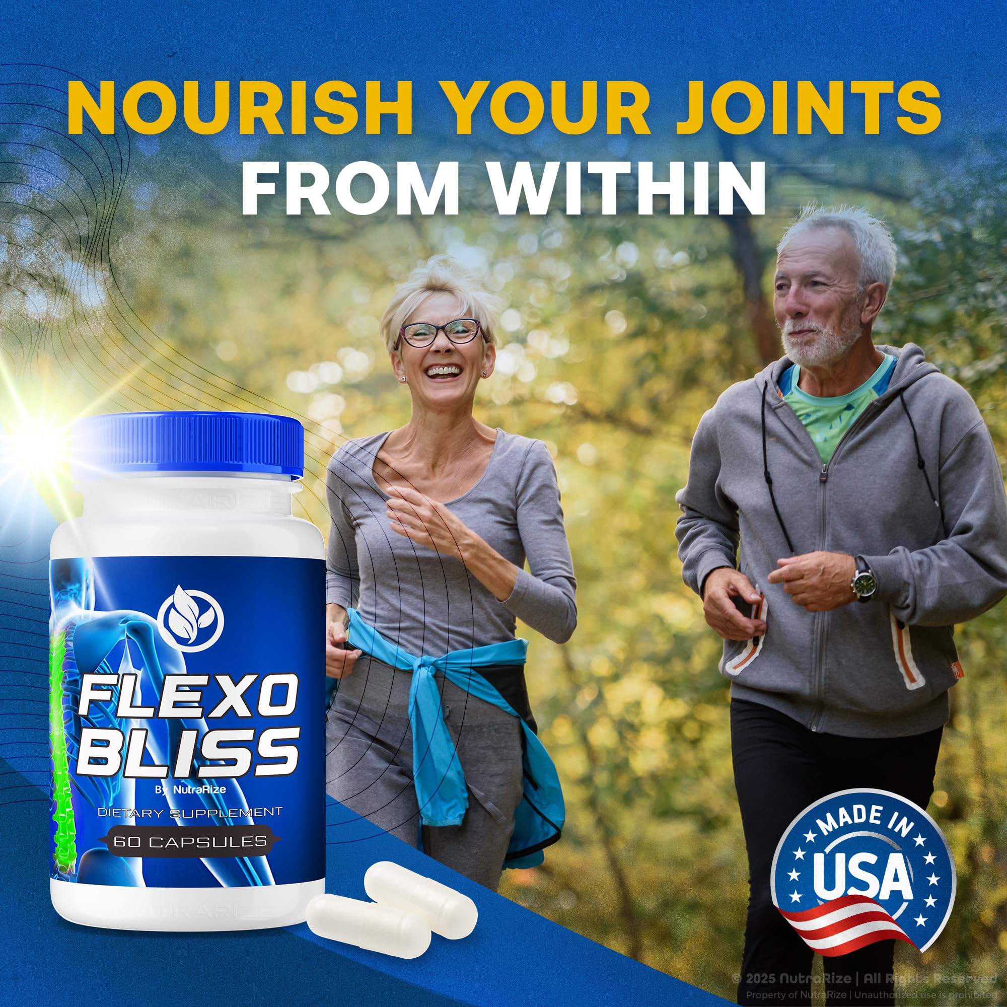 NutraRize Flexo Bliss, FlexoBliss Joint Health Support, All-Natural Supplement to Support Flexibility and Full Range of Motion, Official Flexo Bliss Reviews (60 Capsules) NutraRize Au supplements