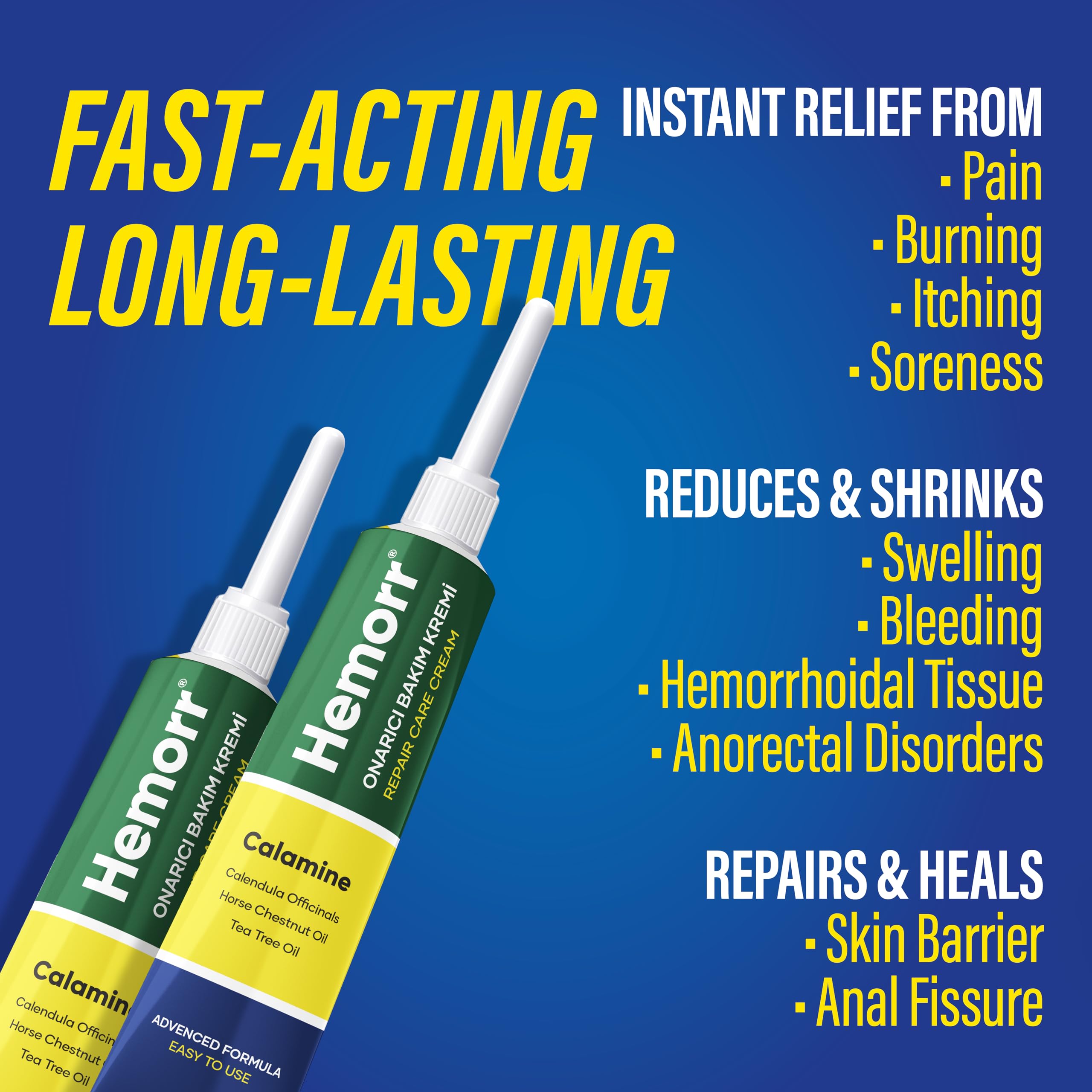 Hemorr Hemorrhoid Treatment Cream with Horse Chestnut, Calendula Oil, Zinc Oxide & Tea Tree Oil – Fast Relief for Pain, Swelling, Itching & Discomfort – Natural Healing & Soothing Formula 1.69 Oz Hemorr Au supplements