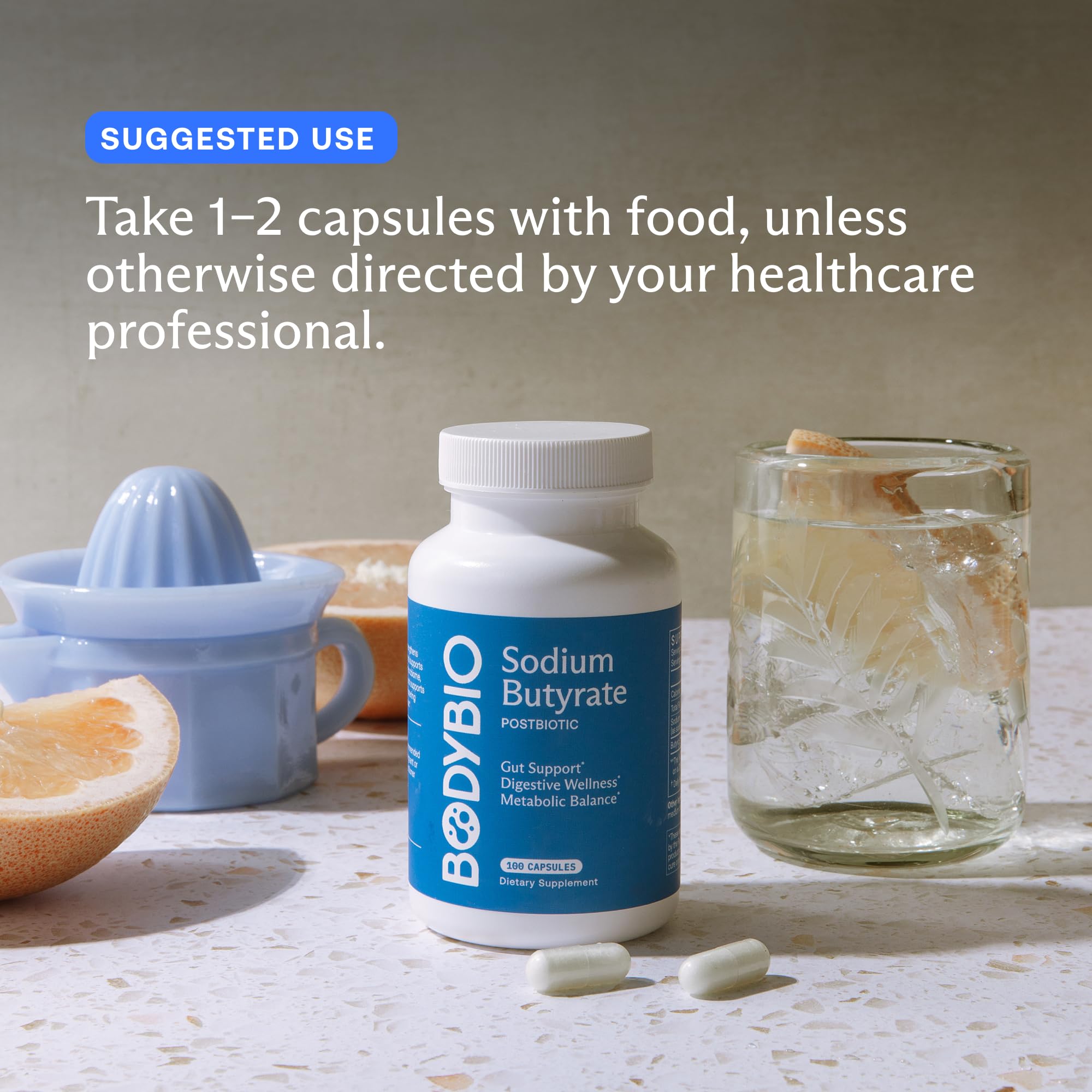 BodyBio Butyrate - Postbiotic for Gut Health, Digestive Support, Bloat, Gas & Constipation Relief, Leaky Gut Repair - Sodium + Butyric Acid Supplement for GI Wellness BodyBio Au supplements