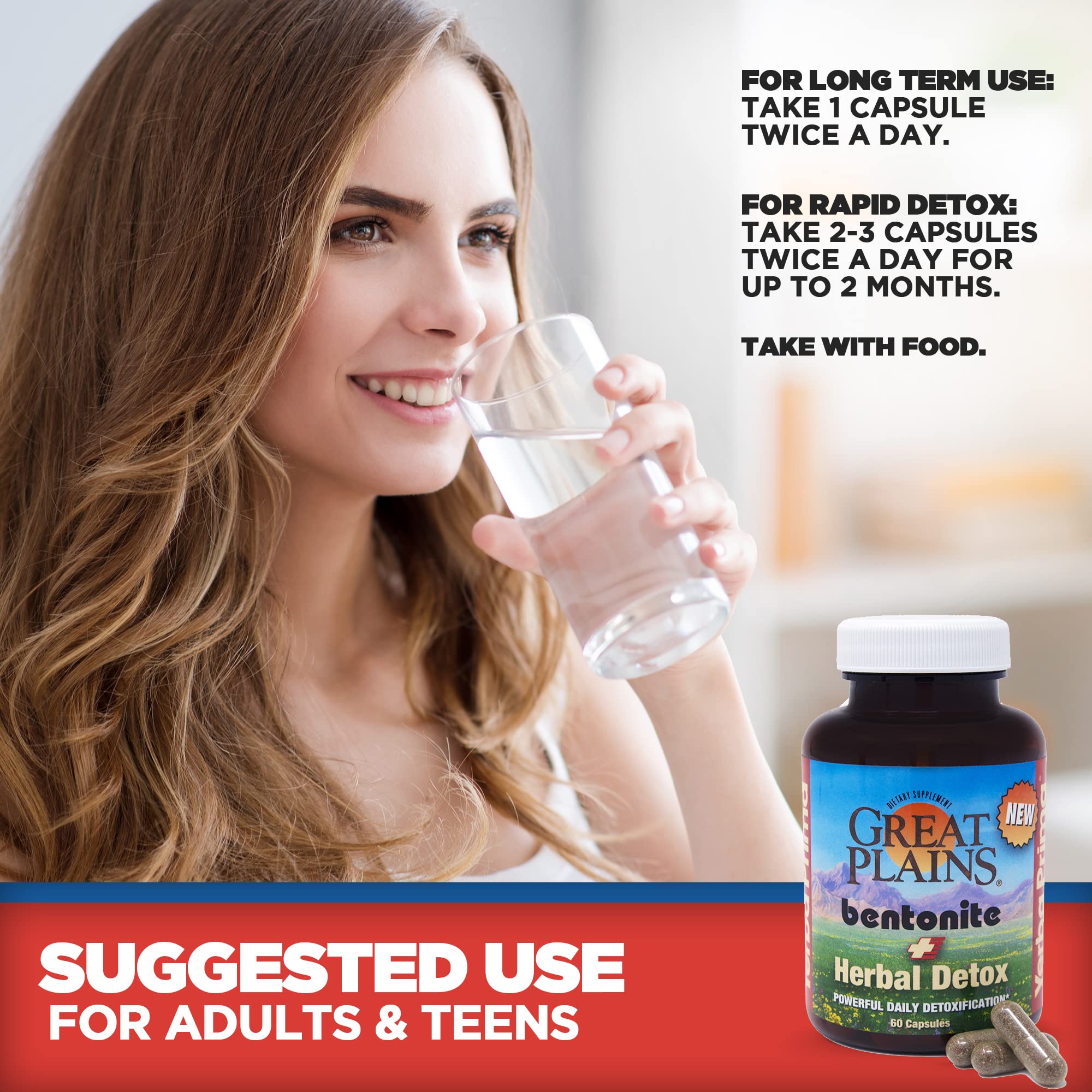 Yerba Prima Bentonite Clay Plus Herbal Detox - 60 Veggie Capsules - Natural Cleansing Supplement Yerba Prima Au supplements