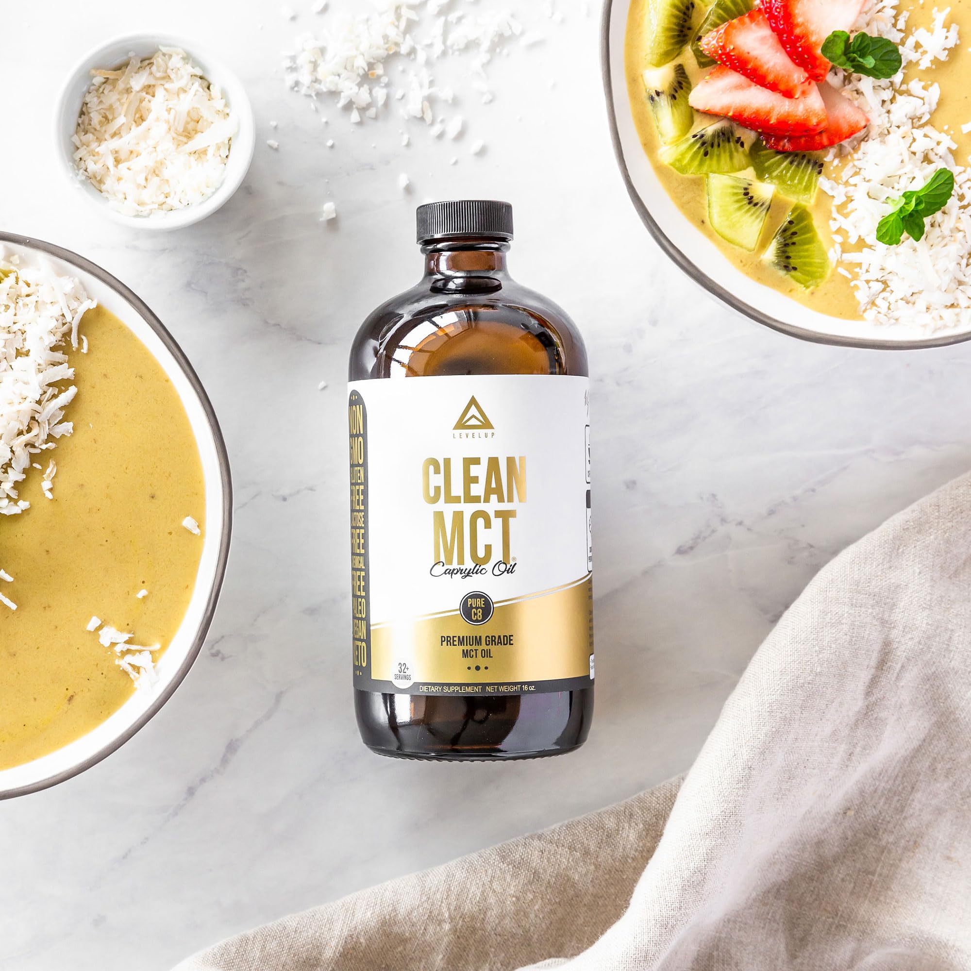 LevelUp Clean MCT Oil - 100% Caprylic C8 for Energy, Focus, Weight Management LevelUp Au supplements
