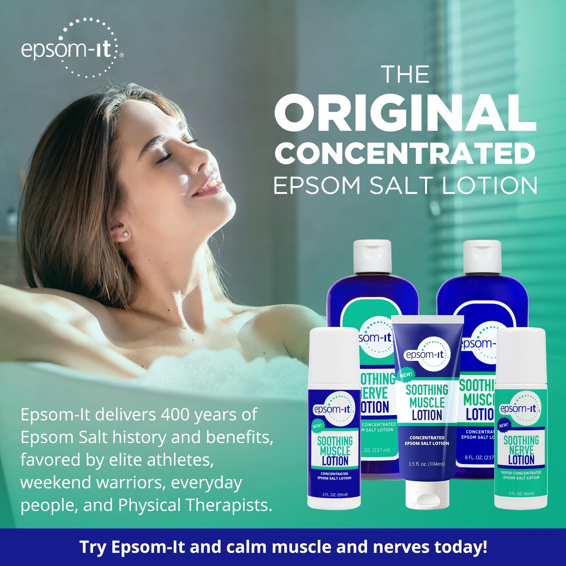 Epsom-It Soothing Muscle Lotion - Roll On Epsom Salt Lotion with Arnica for Muscle Stiffness, Leg, Knees and Feet Discomfort, Topical Magnesium Cream, 3oz EPSOM-IT Au supplements