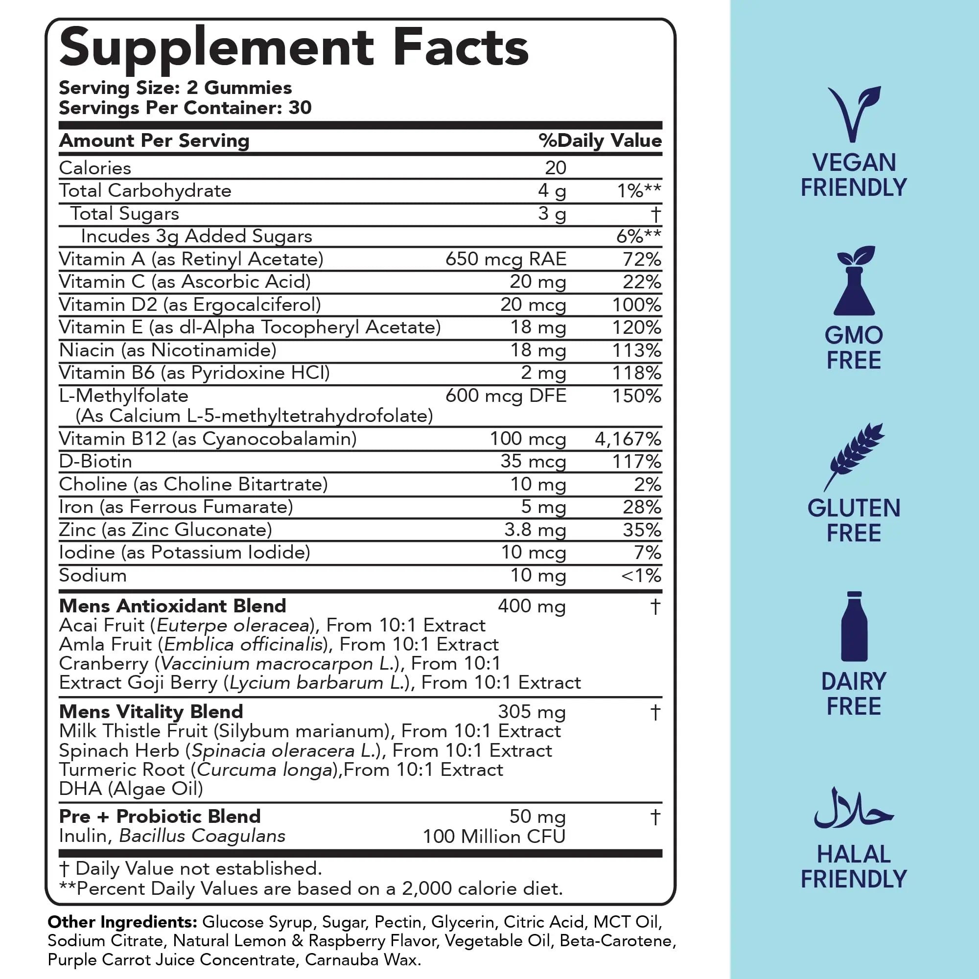 Sakoon nutrition Men's Multivitamin Gummies with Probiotics and Prebiotics, Adult Multivitamin A, C, D, E, B & More Sakoon nutrition Au supplements