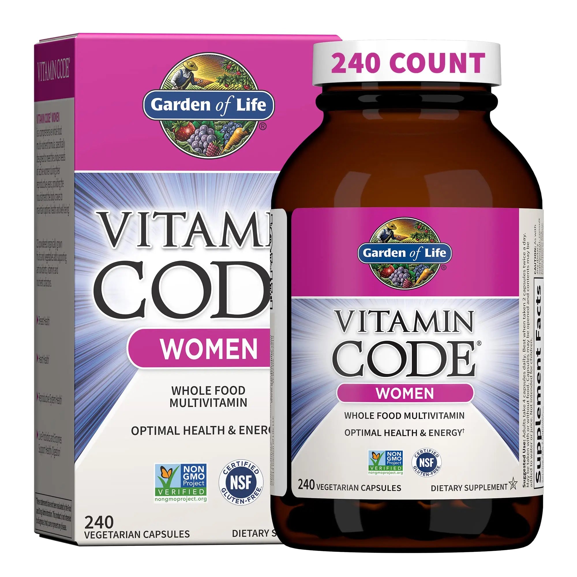 Garden of Life Multivitamin for Women, Vitamin Code Women's Multi - Whole Food Womens Multi Vitamins, Iron, Folate not Folic Acid, Vitamin A and Probiotics Garden of Life Au supplements