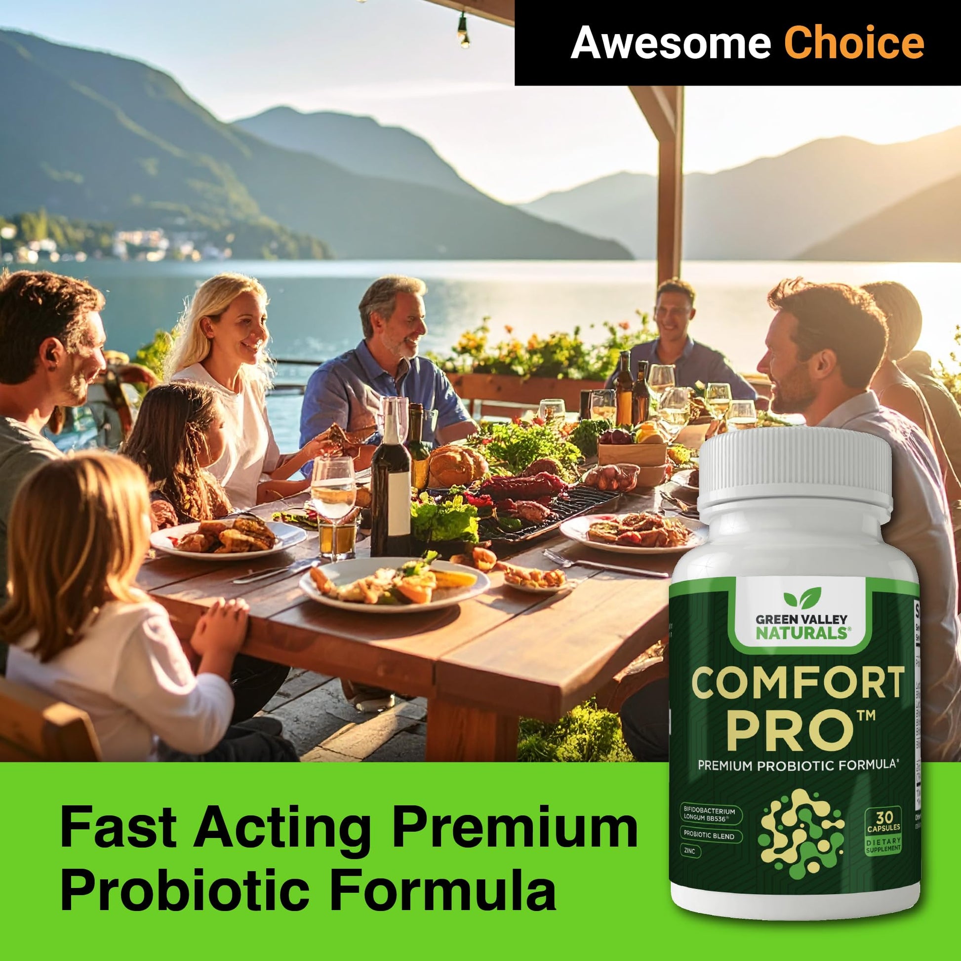 ComfortPro™ Daily Probiotics for Digestive Health | Constipation Relief & Bloating Support for Women & Men | Gut Cleanse with Zinc | Helps Reduce Gas & Promotes Digestive Regularity | Valley Formula GREEN VALLEY NATURALS Au supplements