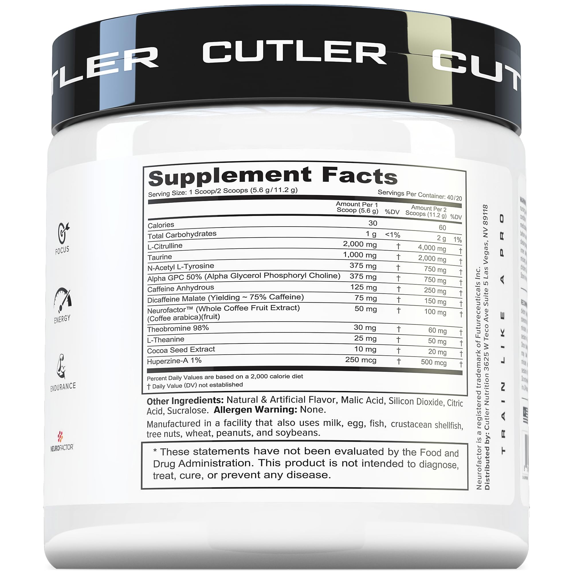 Prevail Pre Workout Powder with Nootropics: Pre Workout for Men and Women, Cutting Edge Energy and Focus Supplement with L Citrulline, Alpha GPC, L Tyrosine, Neurofactor | Peach Mango, 40 Servings Cutler Nutrition Au supplements