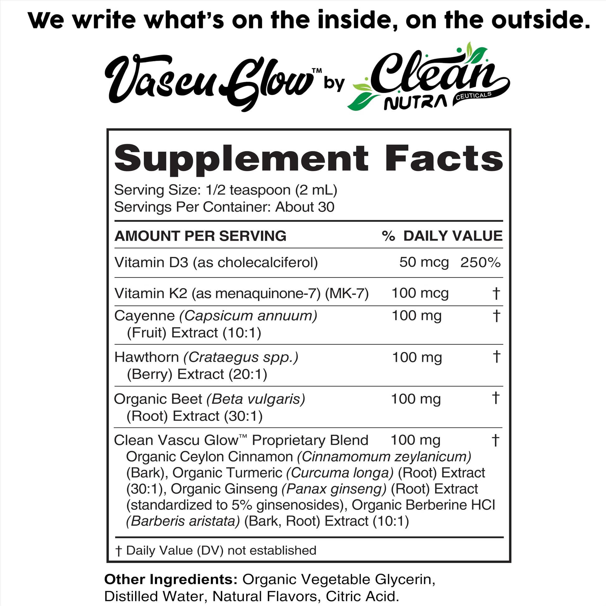 Clean Nutra Cayenne Pepper Drops Supplement Liquid + Hawthorn Berry, Vitamin D3 K2 Beet Root Powder, Ceylon Cinnamon, Turmeric Curcumin, Organic Panax Ginseng, Berberine Extract 1 Pack Clean Nutraceuticals Au supplements