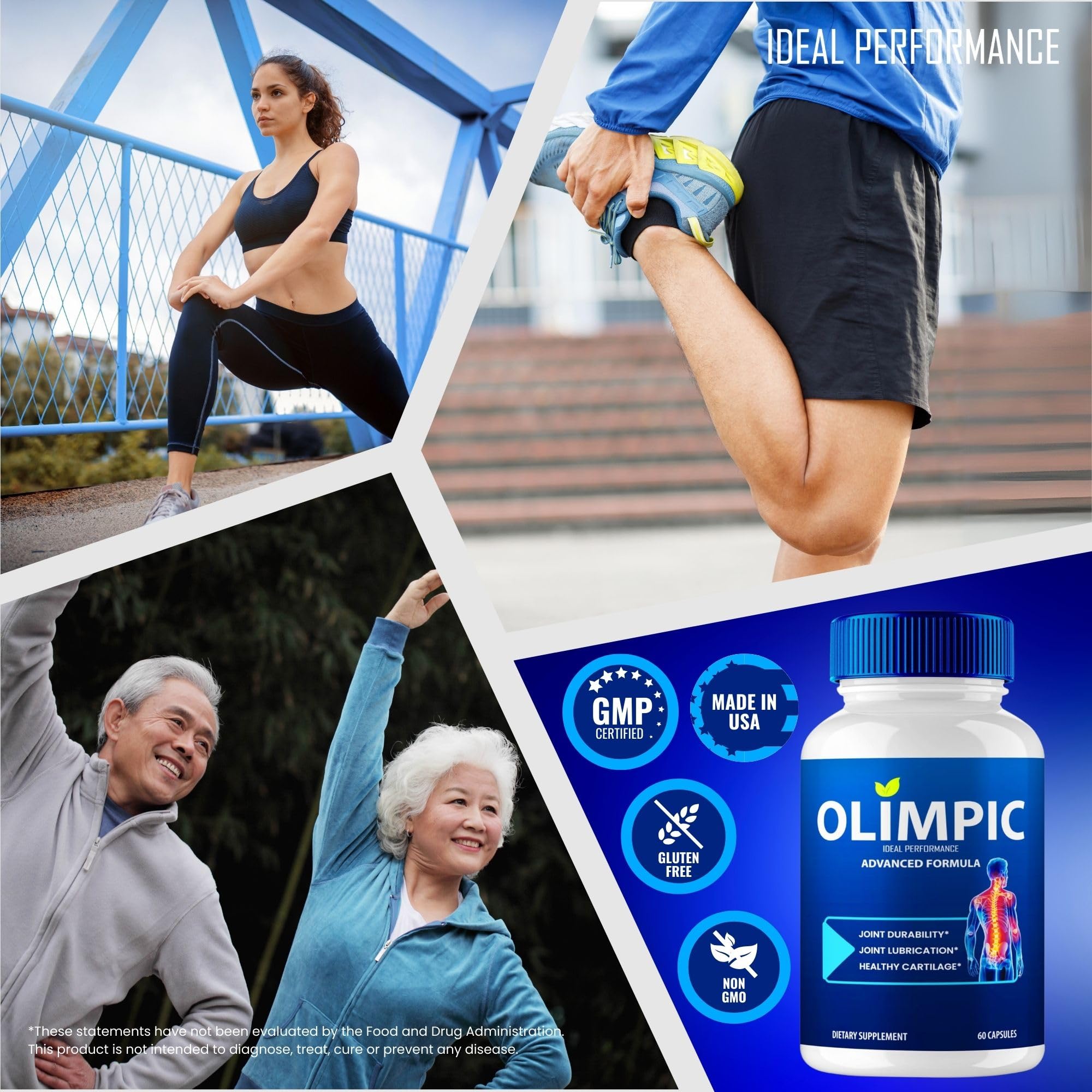 Olimpic Capsules, Advanced Joint Support Supplement Pills for Mobility and Comfort - Maximum Strength, Official Olim Pic Joint Support All Natural Formula, Premium Olim-Pic Reviews (60 Capsules) IDEAL PERFORMANCE Au supplements