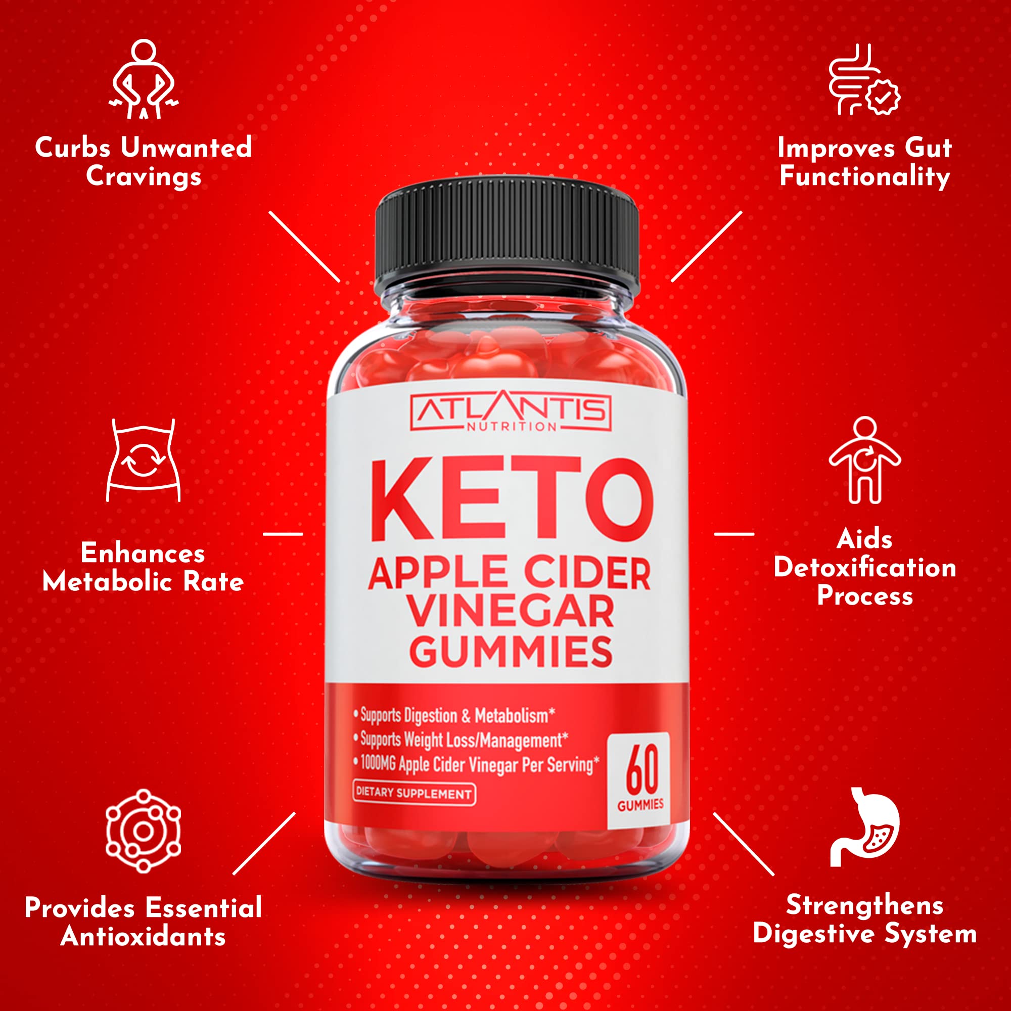 Keto ACV Gummies for Weight Loss - Apple Cider Vinegar Keto ACV Gummies Formulated Atlantis Nutrition Au supplements