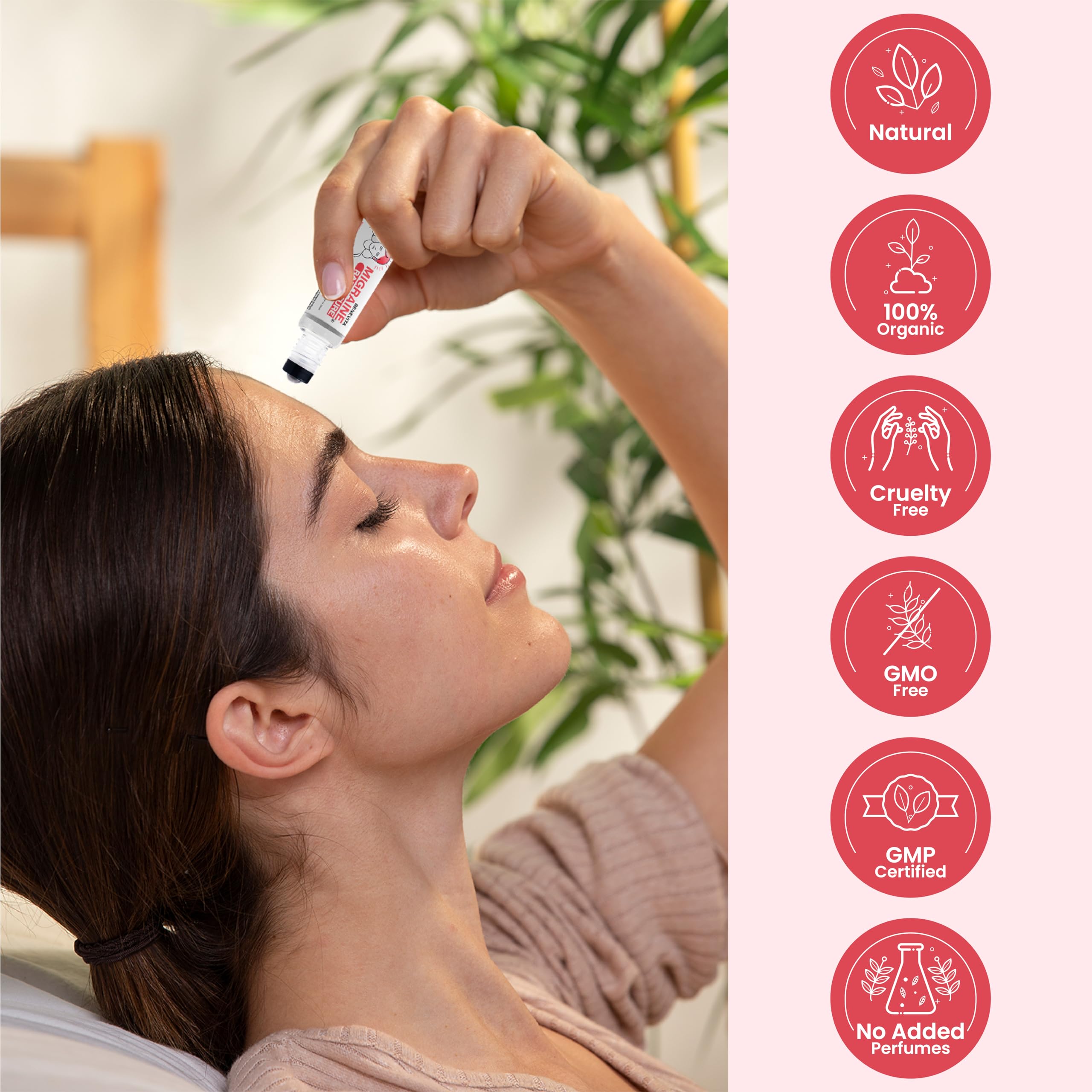 Benevita Migraine Relief Stick Roll-On – Organic, Natural, Cruelty-Free Headache Relief Roll-On – Peppermint, Spearmint, & Lavender Essential Oil Roller for Tension & Stress Benevita Au supplements