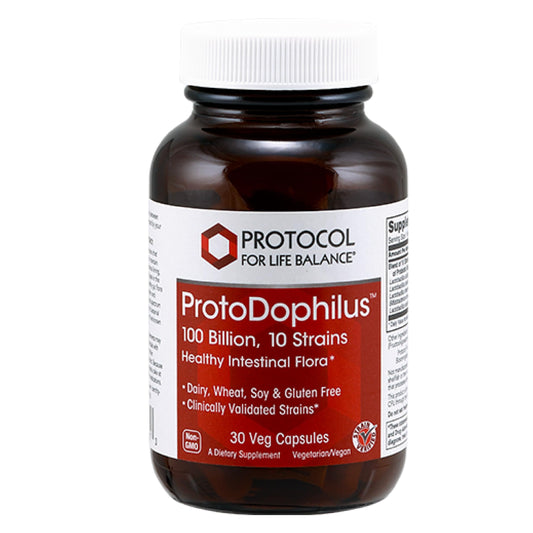 PROTOCOL FOR LIFE BALANCE Proto Dophilus 100 Billion 10 Strains - Support Digestive Gut Health Immune System & Detox - Dairy, Wheat, Soy & Gluten Free - Vegan & Nut Free - 30 Veg Capsules PROTOCOL FOR LIFE BALANCEUS supplements