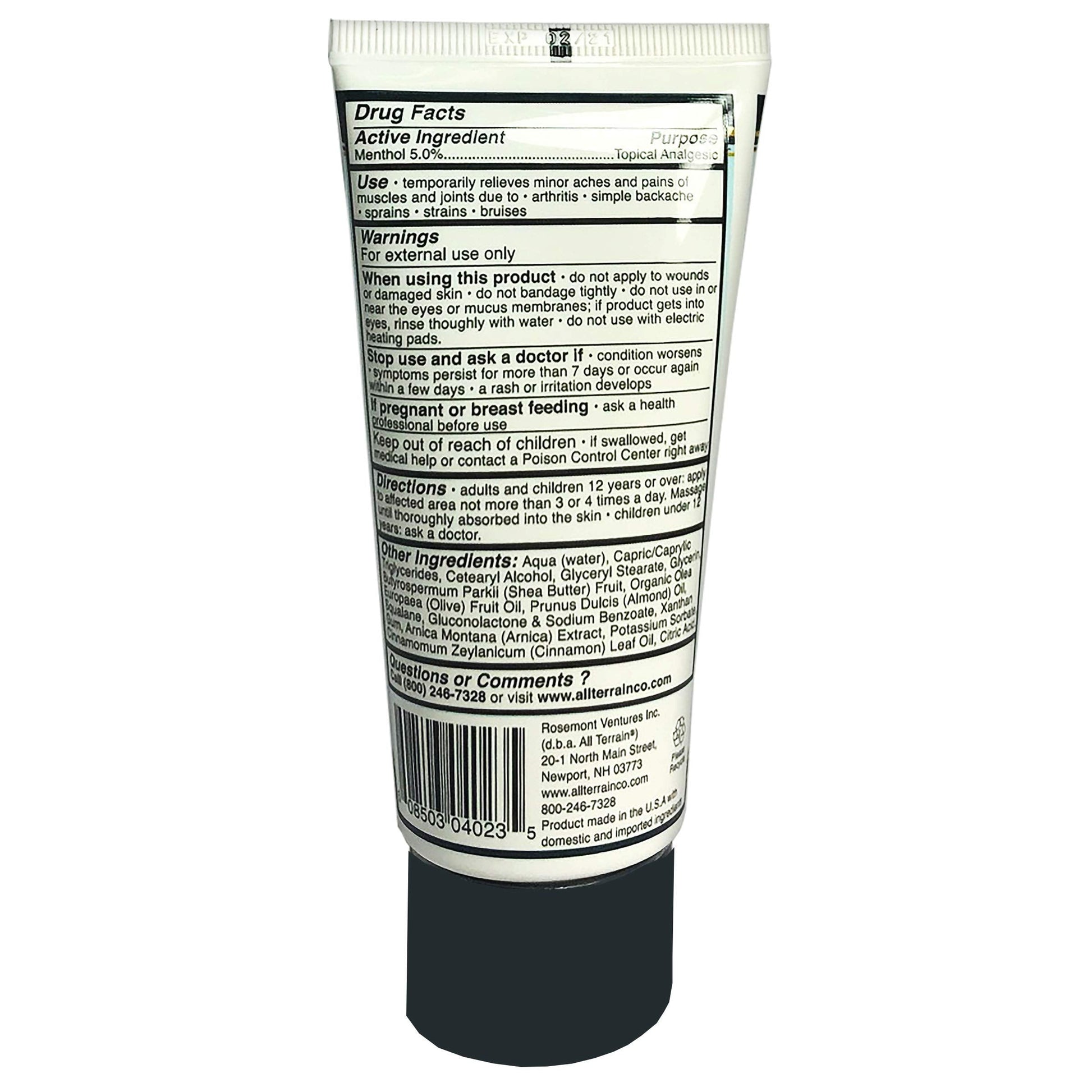 All Terrain Recovery Rub Soothing Massage Cream 3oz, Natural Relief for Muscle Aches and Pains All Terrain Au supplements