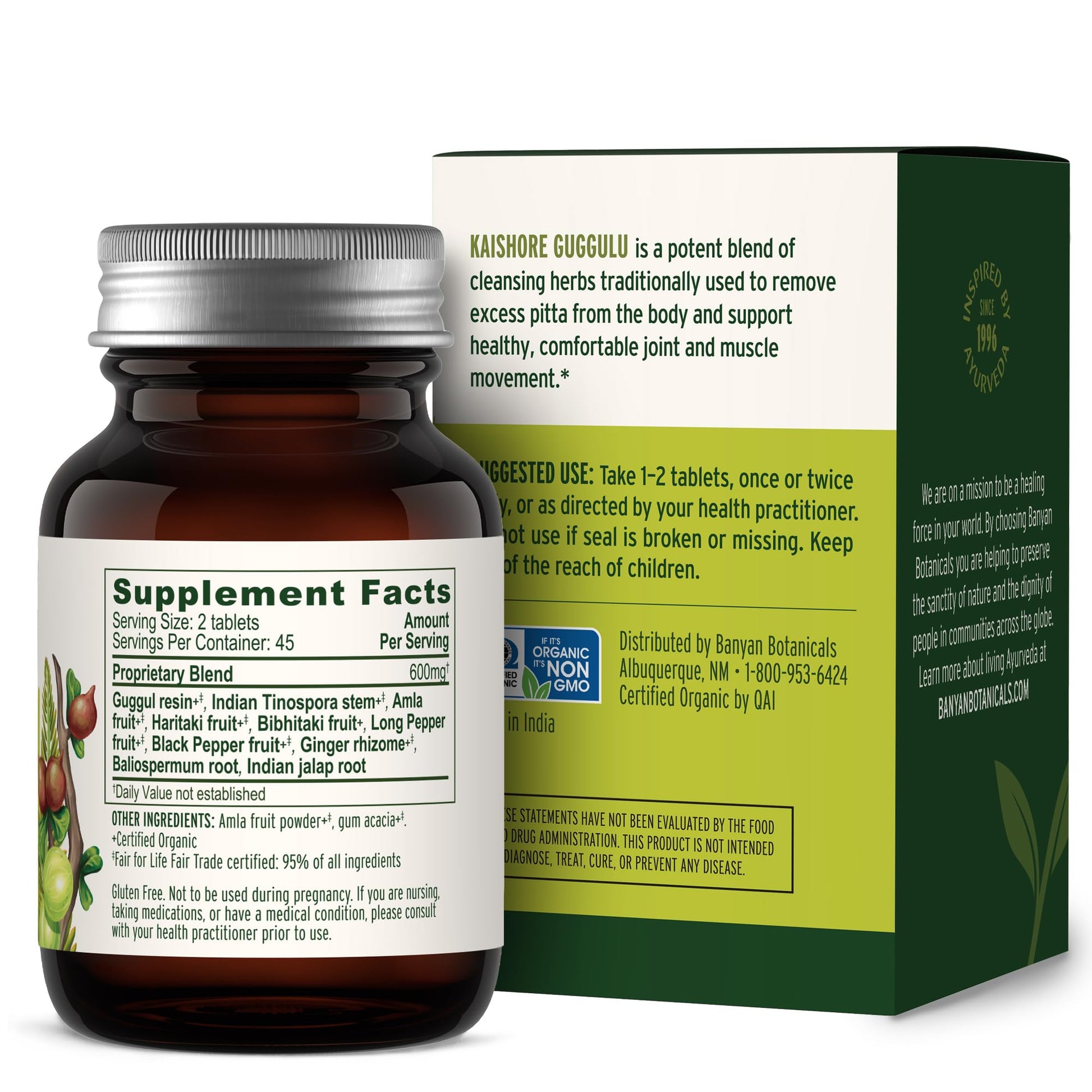 Banyan Botanicals Kaishore Guggulu – Organic Joint Support Supplement – Traditional Blend that Supports Healthy Joints, Muscles, and Connective Tissue* – 90 tablets – Non-GMO Sustainably Sourced Vegan Banyan Botanicals Au supplements