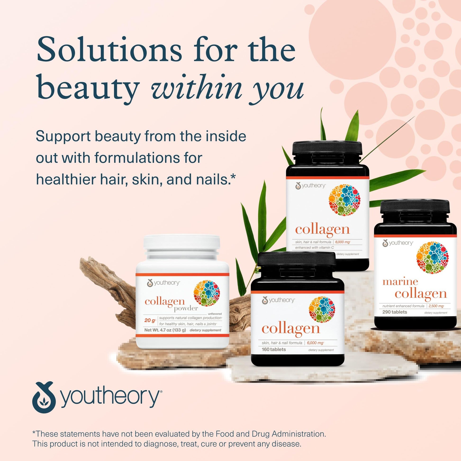 Youtheory Advanced Collagen - 6,000 mg Hydrolyzed Collagen Peptides - Includes Antioxidants & Contains Vitamin C - Hair Growth, Nails, Joint Health & Bone Support* - 290 Tablets (48-Day Supply) Youtheory Au supplements