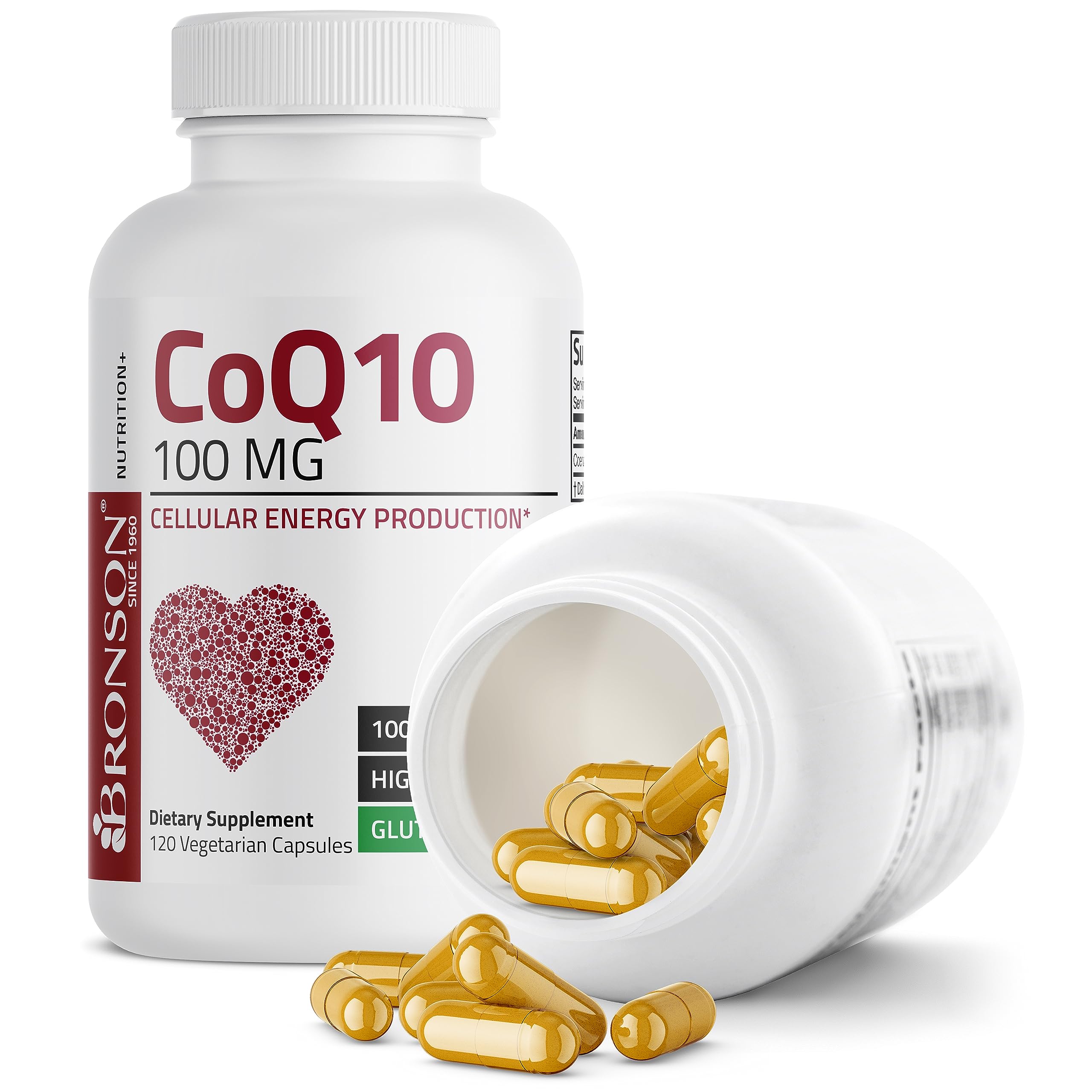Bronson CoQ10 100 MG High Potency Cellular Energy Production, 120 Vegetarian Capsules Bronson Au supplements