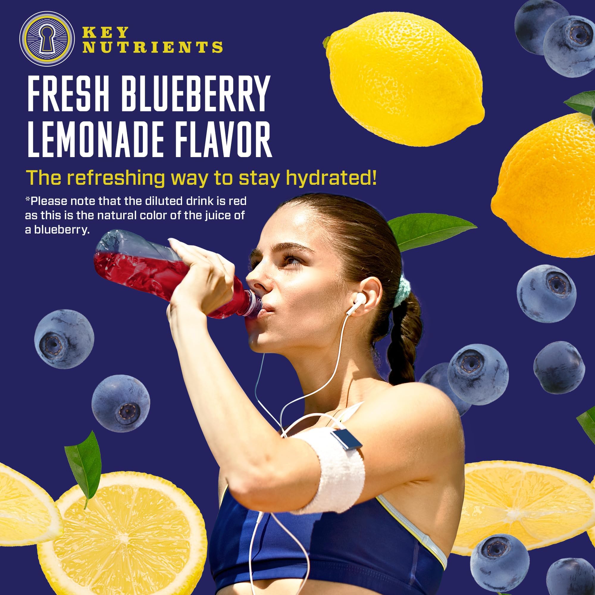 KEY NUTRIENTS Multivitamin Electrolytes Powder No Sugar - Fresh Blueberry Lemonade KEY NUTRIENTS Au supplements