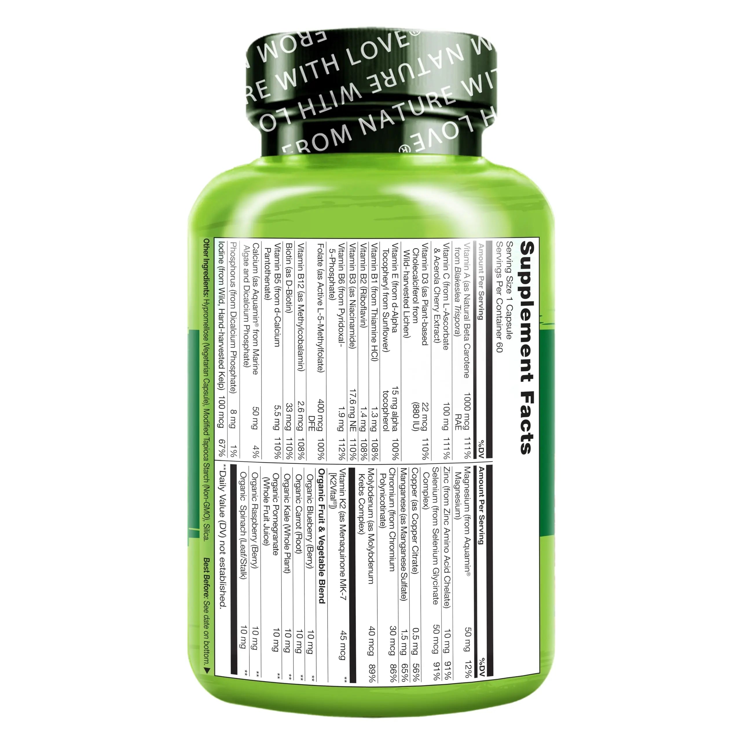 NATURELO Mens Multivitamins - One Daily Multivitamin for Men with Vitamins, Minerals & Organic Whole Foods, Boost Energy & Health NATURELO Au supplements