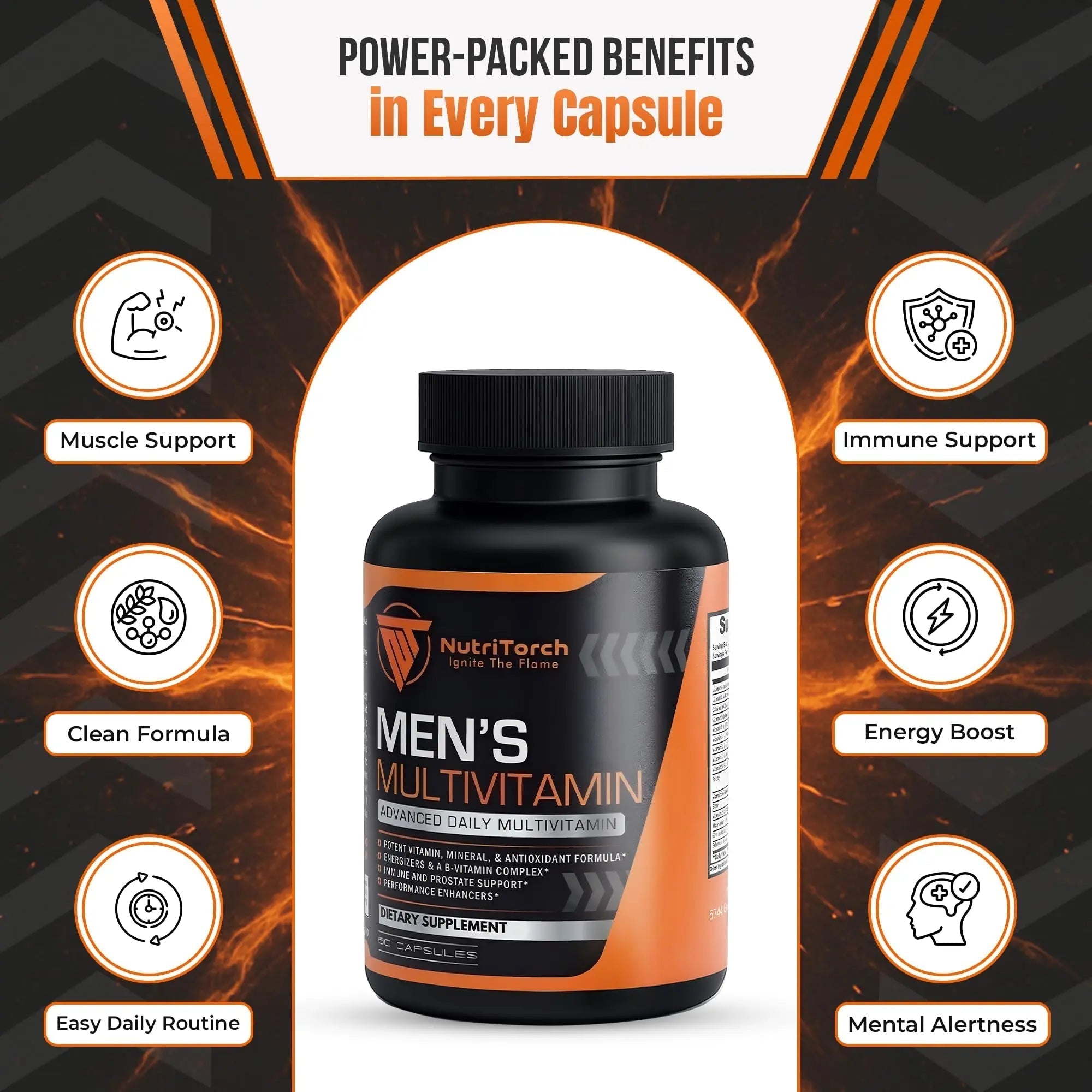 NutriTorch Multivitamin for Men – Adult Dietary Supplement with Vitamins A, C & D, Minerals & Antioxidants for Immune Support, Increased Energy NutriTorch Au supplements