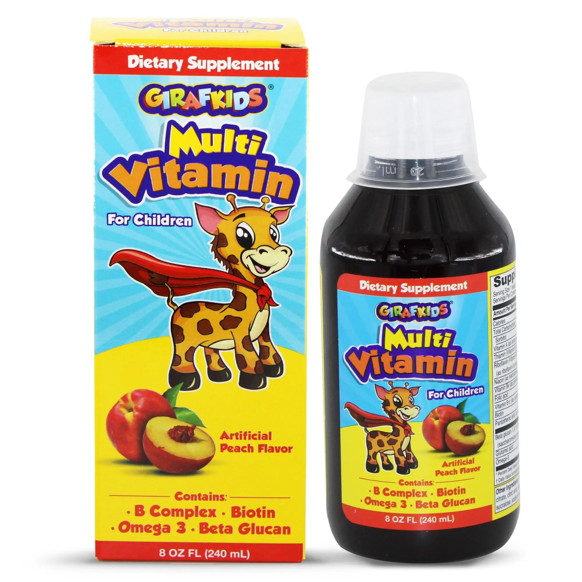 GirafKids Multivitamin Syrup + Super Vitamins Liquid Bundle for Kids Ages 4+ | Omega-3, Beta Glucan, Royal Jelly & Propolis | PHARMADEL Au supplements