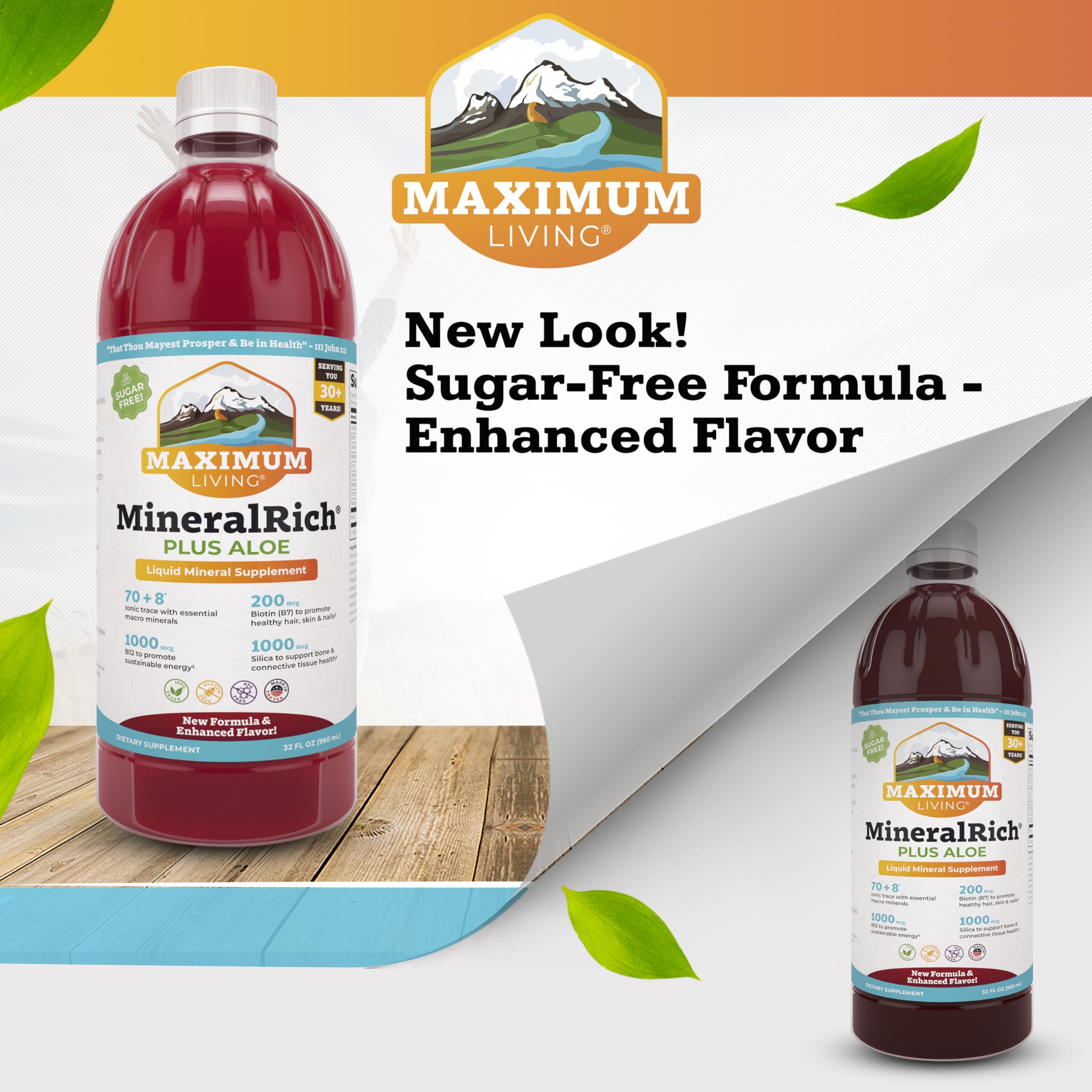 Maximum Living MineralRich Minerals Supplement with Aloe - Liquid Blend of Vitamins and Trace Minerals - 32 oz Maximum Living Au supplements