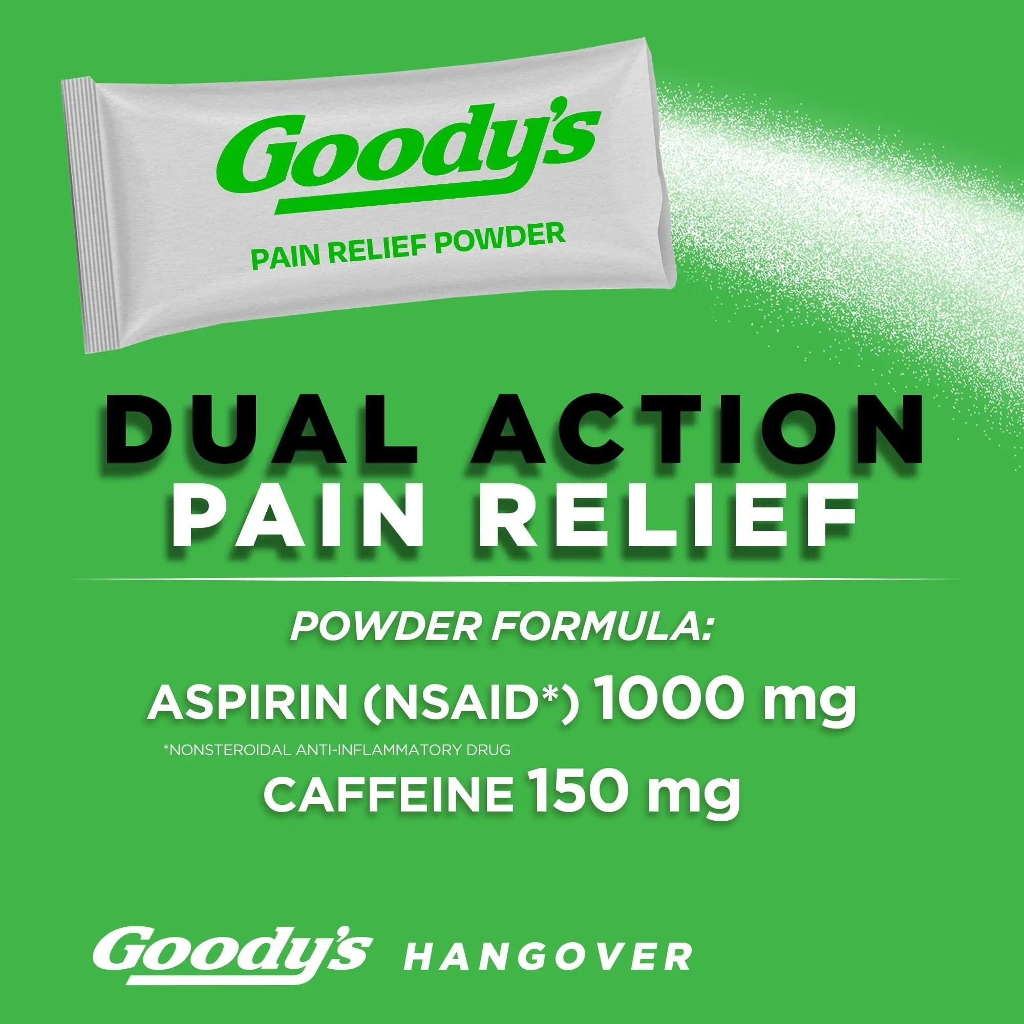 Goody's Hangover Relief Powder, Dual Action Fast Headache Pain Relief with Aspirin and Caffeine, Berry Citrus Flavor, 4 Powder Sticks, 6 Pack Goody's Au supplements