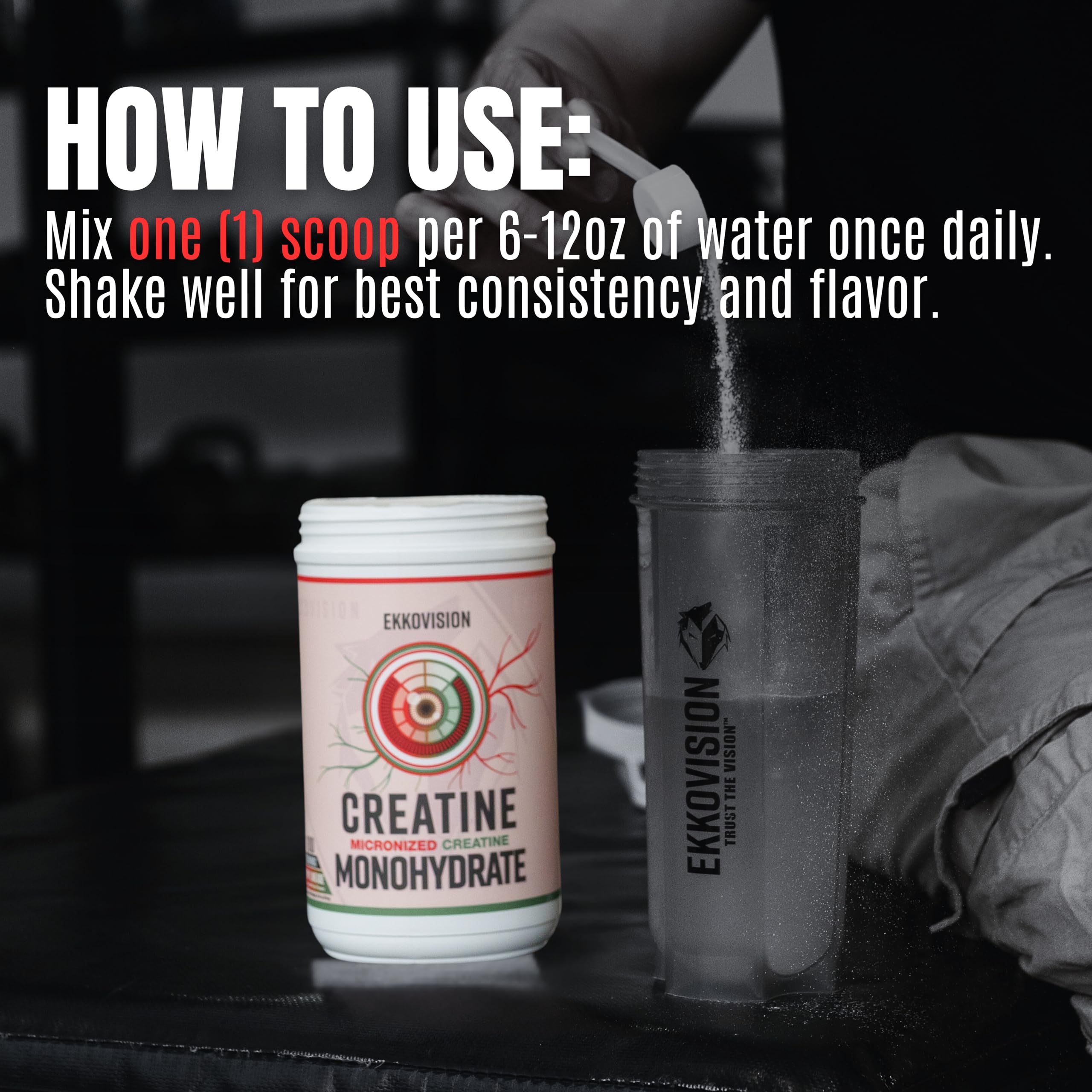Ekkovision Creatine Monohydrate Powder, Micronized, Unflavored, Pre Workout & Post Workout Supplement for Men and Women, Energy Support, Easy to Mix in Shakes, Smoothies & Beverages, 200 Servings Ekkovision Au supplements
