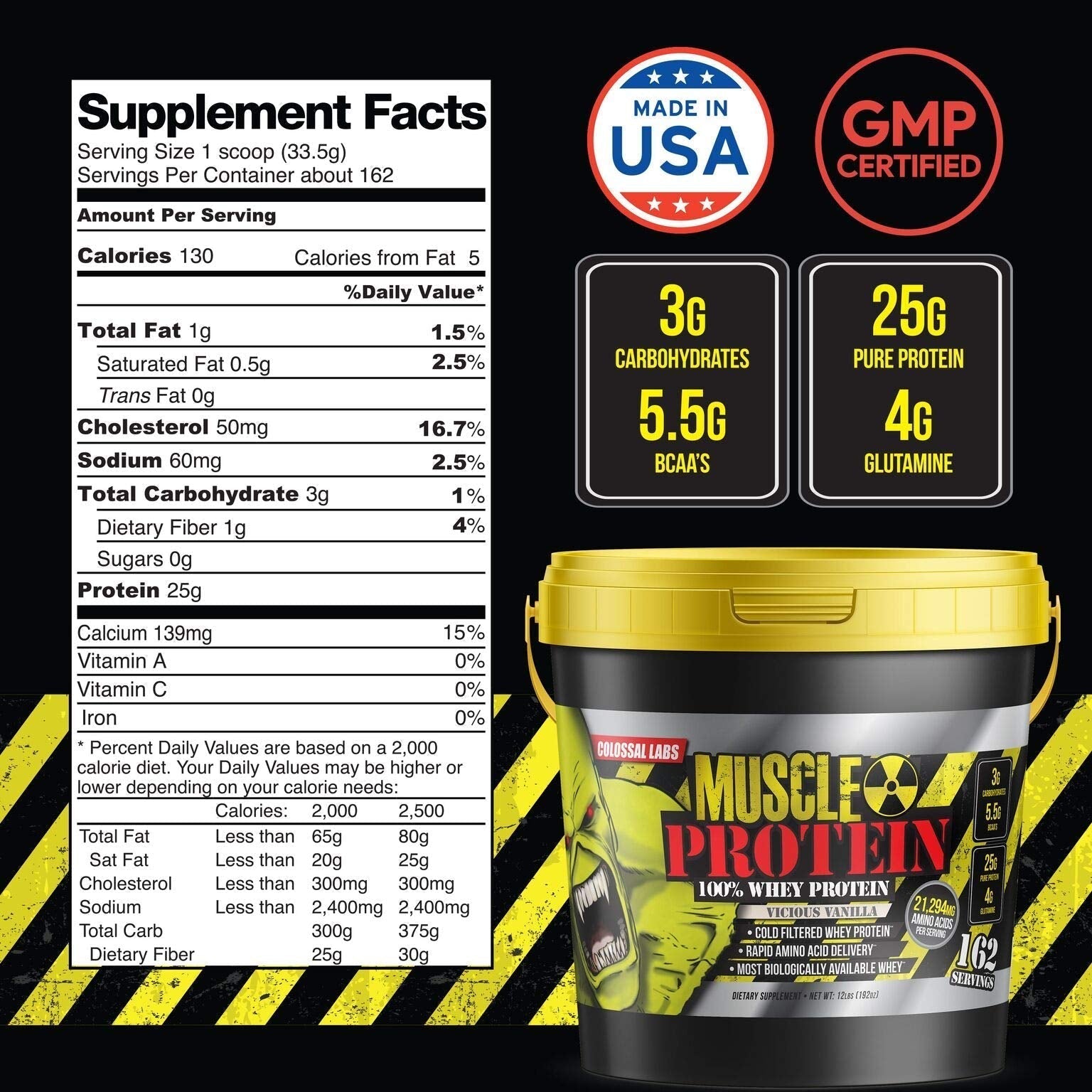 COLOSSAL LABS Muscle Protein Whey Powder [12 lbs/Pack of 1]–Chocolate Protein COLOSSAL LABS Au supplements