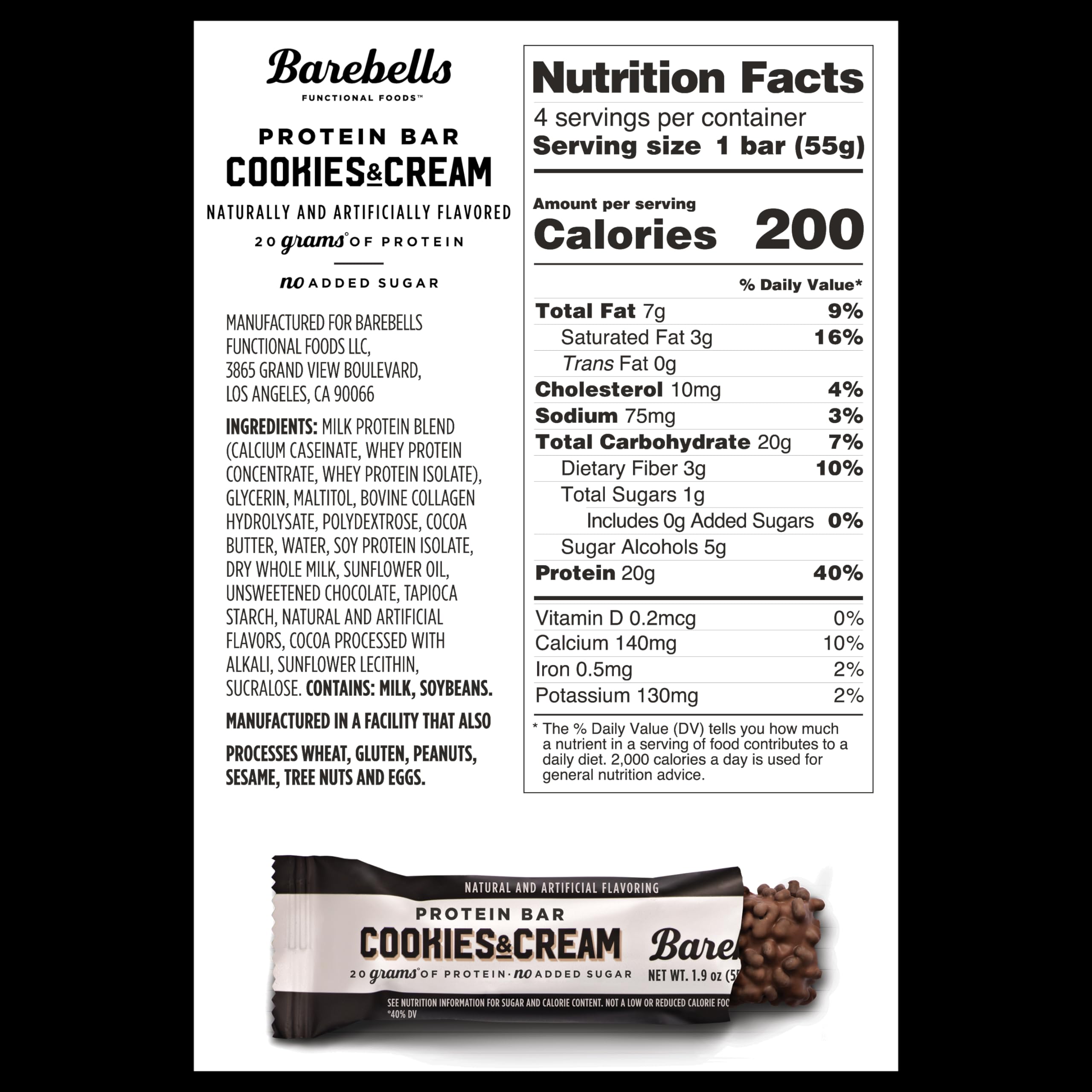 BAREBELLS Protein Bars Variety Value Pack - 16 Count, 1.9oz Bars - Protein Snacks BAREBELLS Au supplements