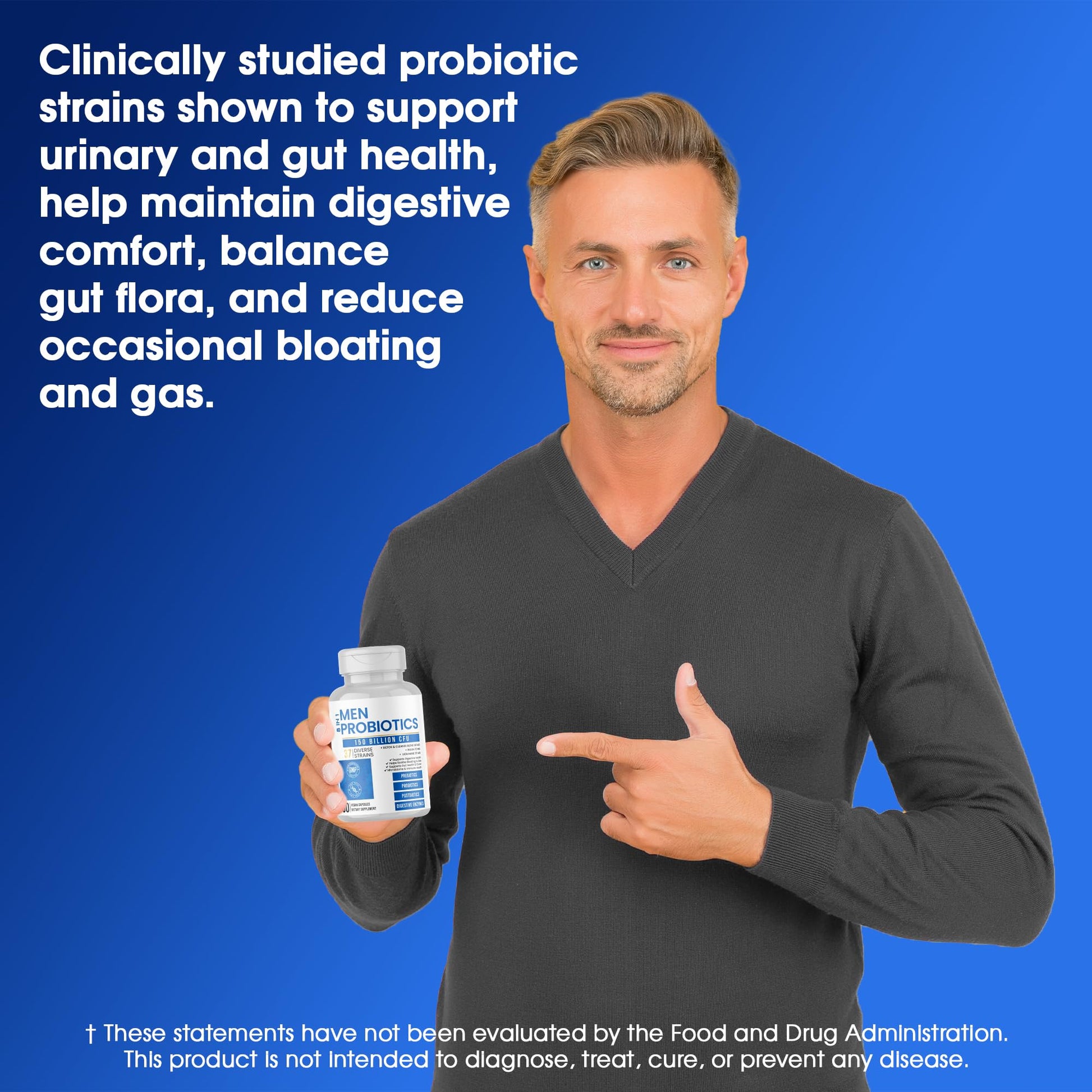 Probiotics for Men - 150 Billion CFU Acidophilus Capsules with Prebiotics & Postbiotics - Supports Gut Microbiome, Colon & Immune Health - 37 Strains with Digestive Enzymes - 60 Vegan Capsules SigmaBiotics Au supplements