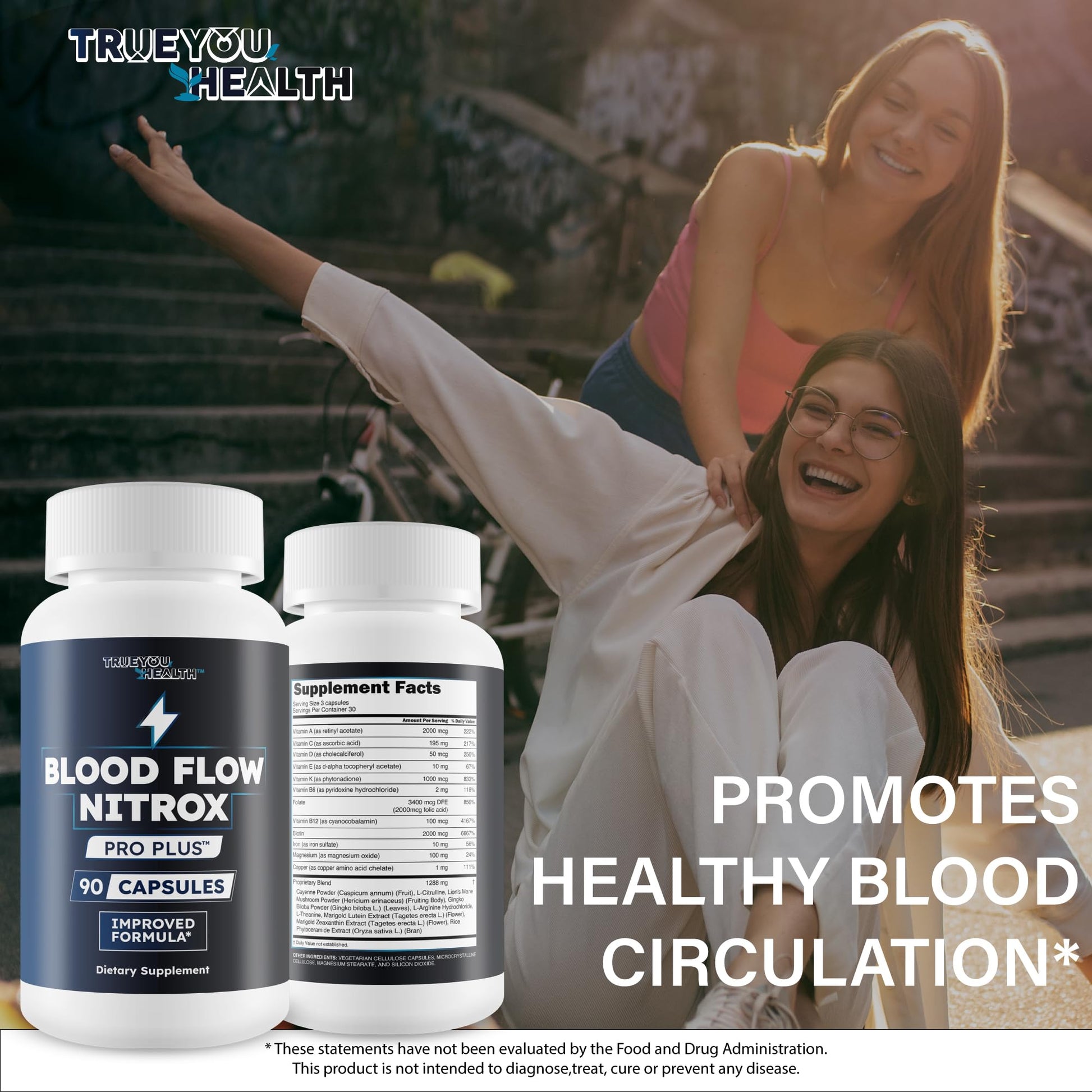 Blood Flow Nitrox Pro Plus - Improved Formula - Our Best Blood Circulation Supplements For Men - Vasodialators - Increase Blood Flow Care Blood Circulation Supplement Blood Flow Supplement For Men True You Health Au supplements