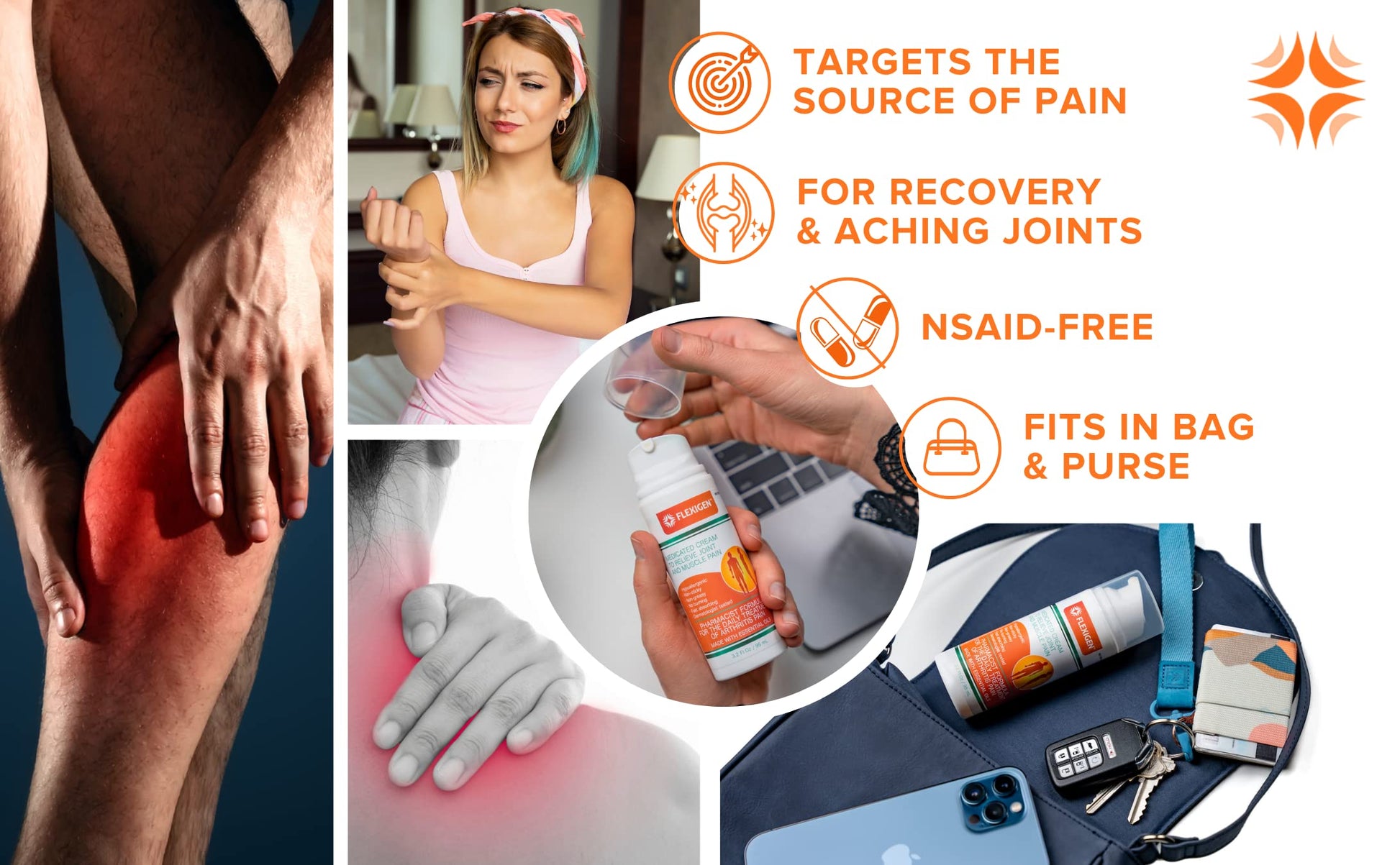 FLEXIGEN Pain Cream Lotion 3-Pack – Natural Menthol Formula with Frankincense & Essential Oils – Fast-Acting, Non-Greasy, Pleasant Scent FLEXIGEN Au supplements