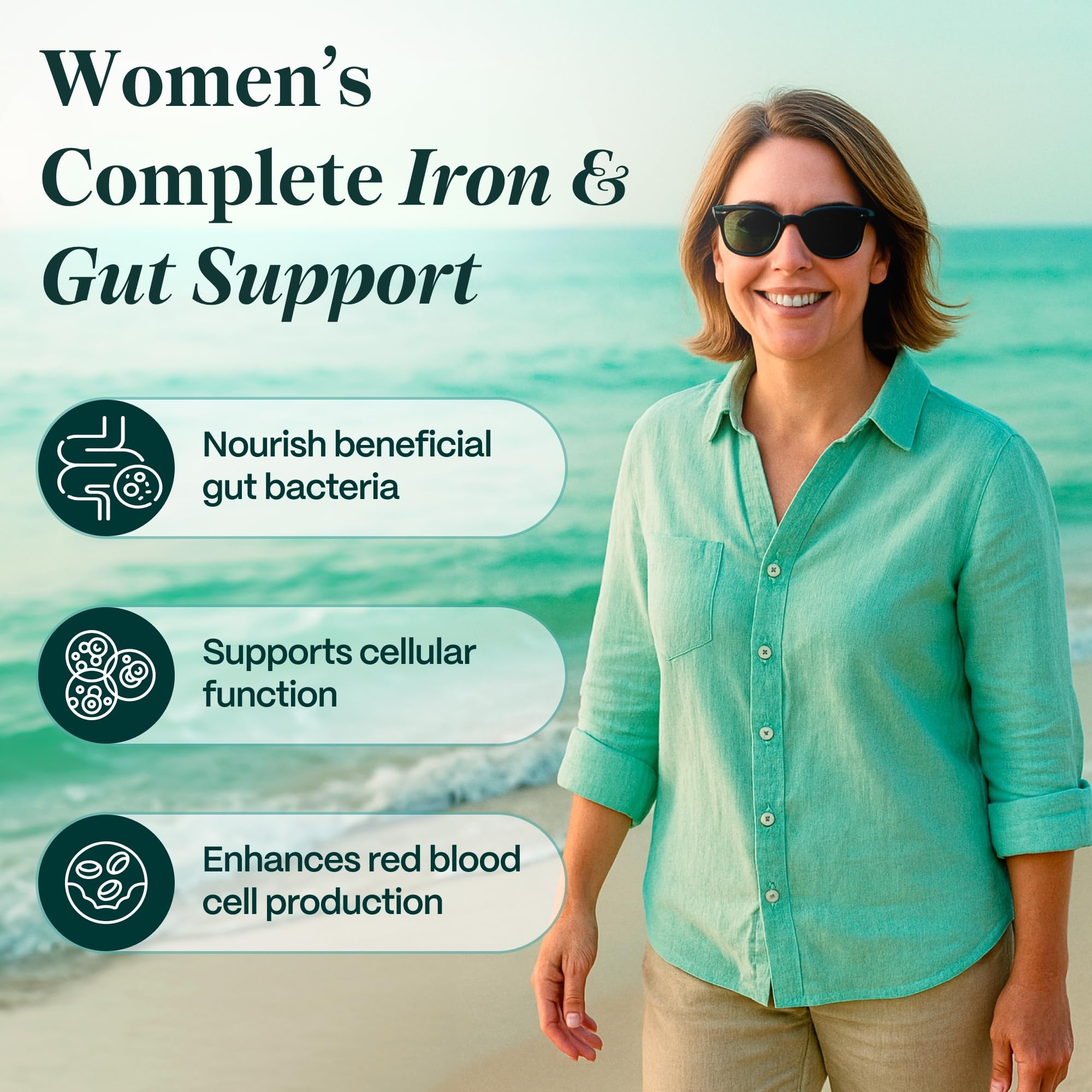 Rejuveen Previtalean | Prebiotic Fiber Supplement for Women | Supports Gut Health & Red Blood Cell Production | Contains Highly Bioavailable Iron, Folate & Vitamin B12 | 90 Ct, 30 Servings Rejuveen Au supplements