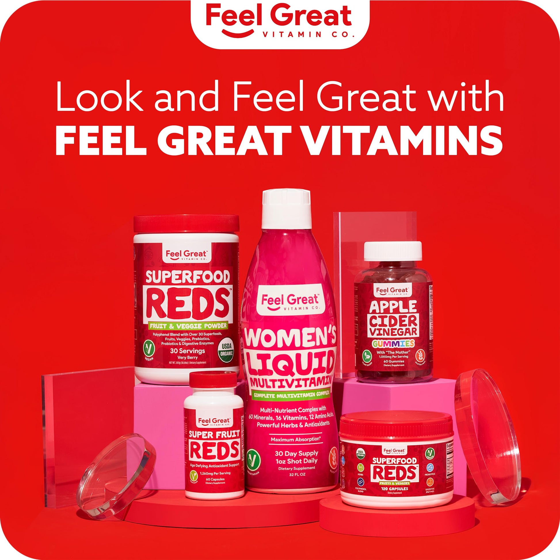 Feel Great Organic Superfood Reds Powder Packed with Beet Root Powder | Digestive Support Including Bloating Relief | Fruit and Veggie Polyphenols Supplement. The Feel Great Vitamin Company Au supplements