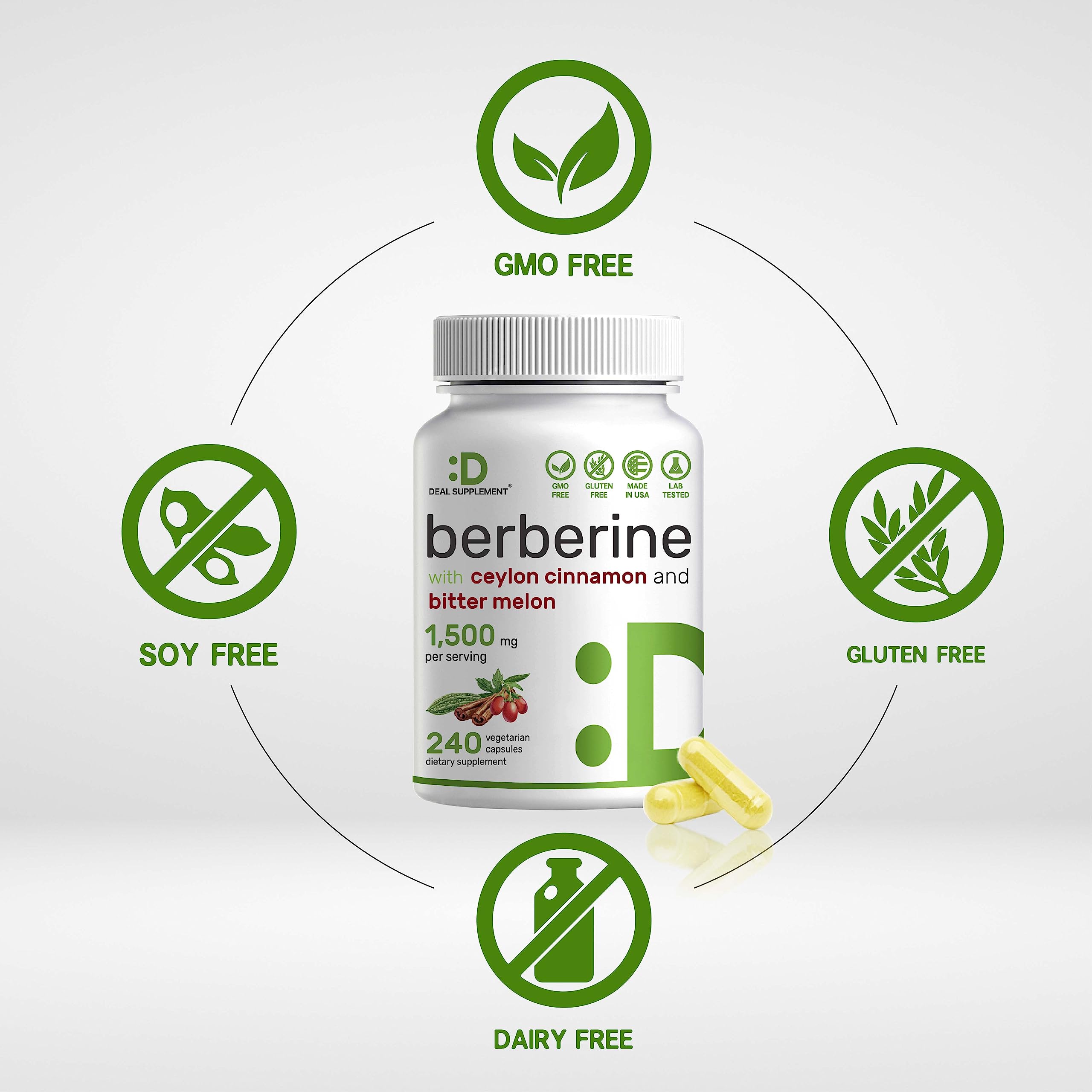 Berberine Supplement 500mg Per Capsule (1500mg Per Serving) | 240 Veggie Capsules DEAL SUPPLEMENT Au supplements