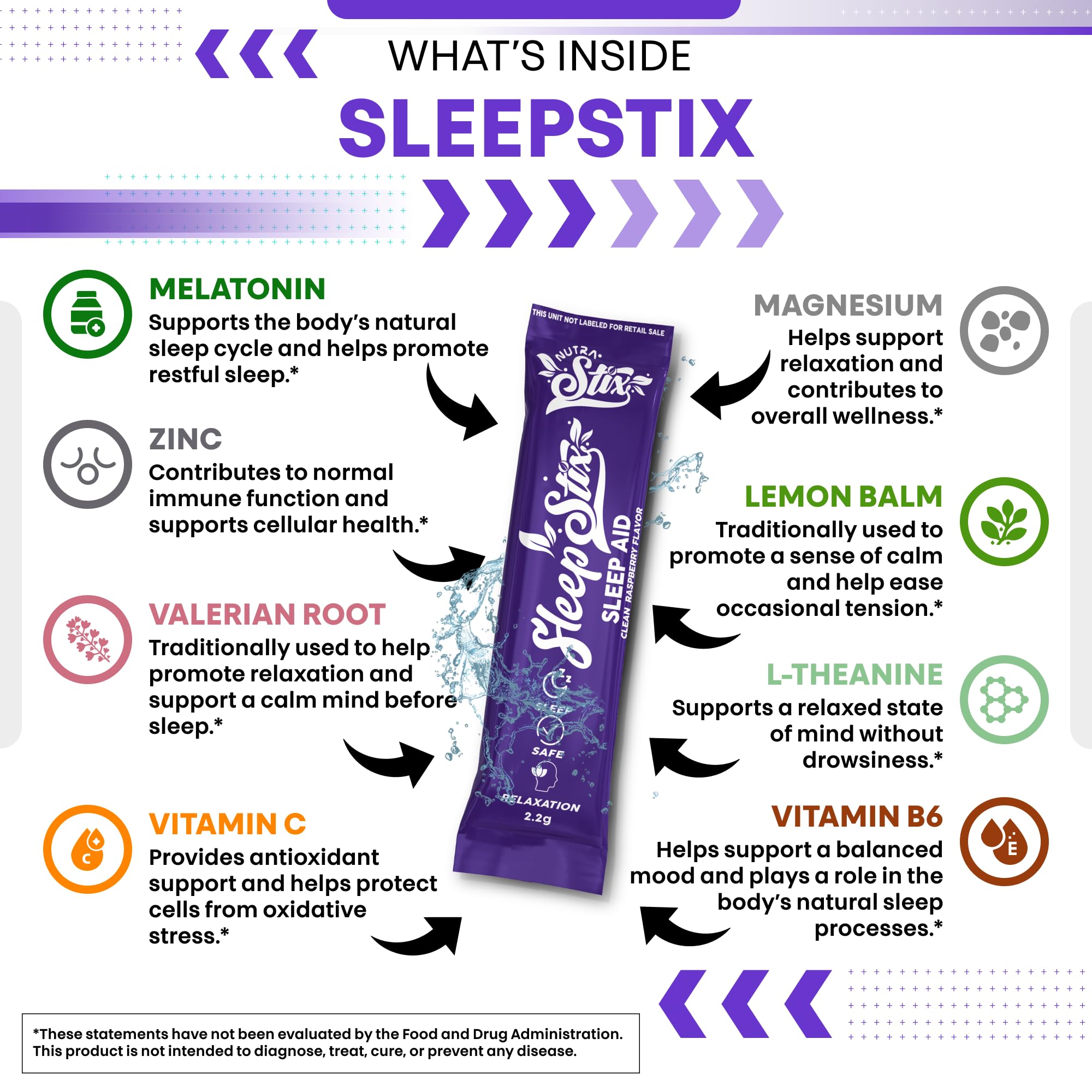 Sleep Aid Melatonin Powder Tryptophan Glycine Valerian Root Magnesium For Sleep Lemon Balm L Theanine Magnesium Glycinate Zinc Sleep Aid Myo Inositol GABACalm B6 5 HTP Stress Relief 20 Stix Clean Nutraceuticals Au supplements