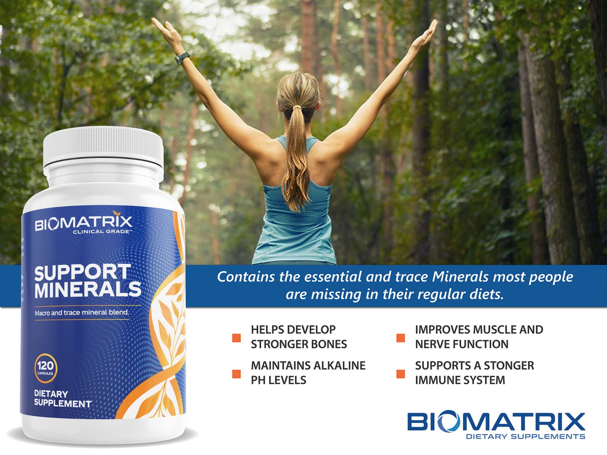 BioMatrix Mineral Supplement for Men and Women, Chelated Minerals | Iron-Free, Calcium, Magnesium, Copper, Zinc, Vitamin D, Iodine | Veggie Caps, 30-Day Supply BioMatrixAu supplements