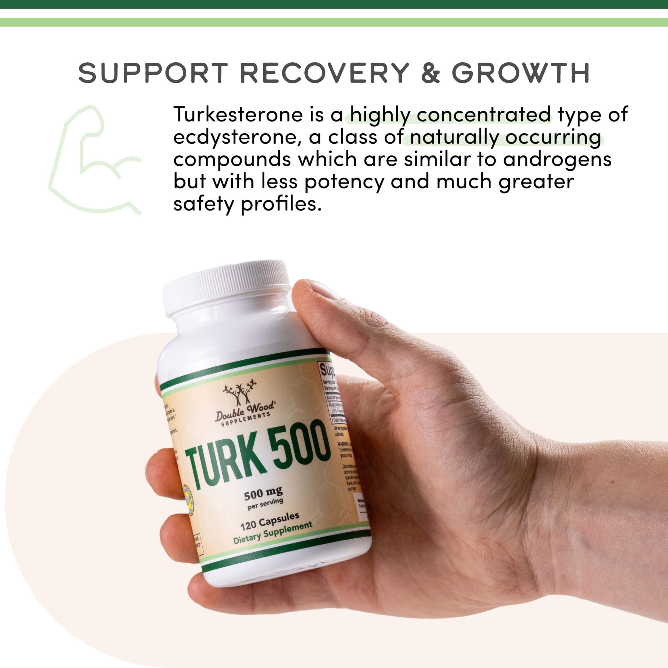 Turkesterone Supplement 500mg, 120 Capsules (Ajuga Turkestanica Extract Std. to 10% Turkesterone) Similar to Ecdysterone for Men's Health Support (Manufactured and Tested in the USA) by Double Wood Double Wood Supplements Au supplements
