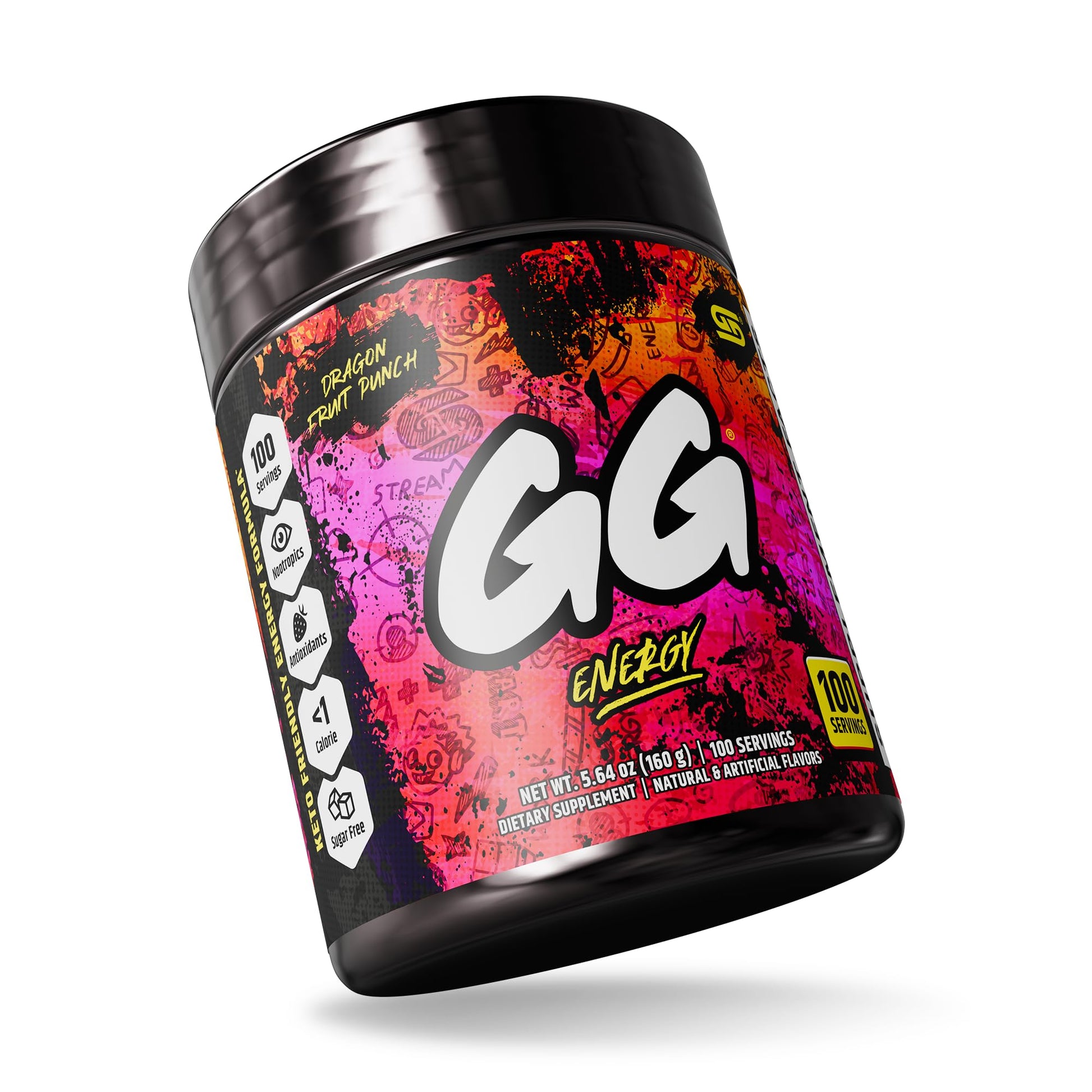 Gamer Supps GG Energy - Dragonfruit Punch (100 Servings) - Keto Friendly Gaming Energy and Nootropic Blend, Sugar Free + Organic Caffeine + Vitamins, Powder Drink Gamer Supps Au supplements