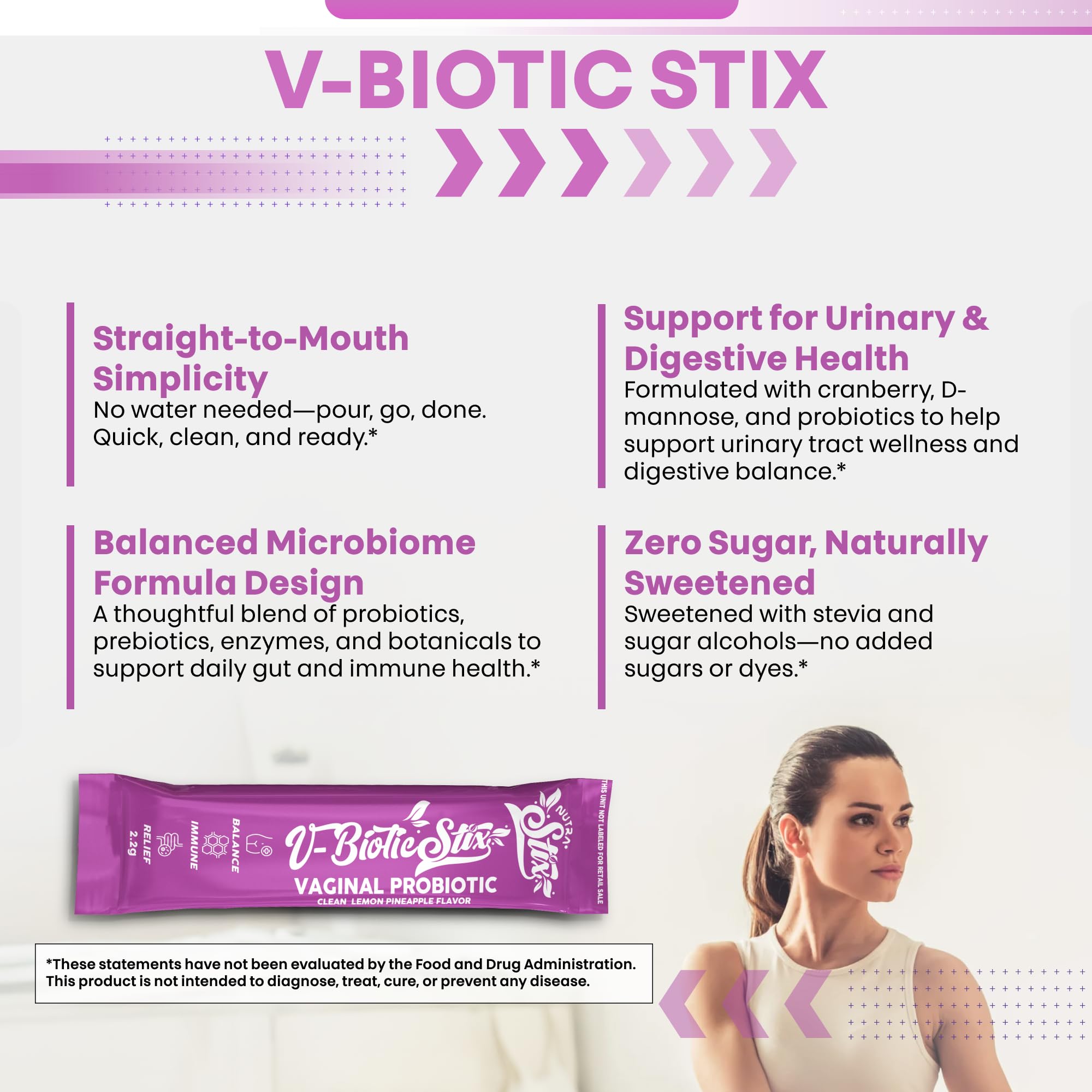Clean Nutraceuticals Vaginal Probiotics for Women with Cranberry Extract, D-Mannose, Prebiotics, pH Balance for Women, Vaginal Health – Womens Probiotic Alternative to Gummies - 20 Stix Clean Nutraceuticals Au supplements
