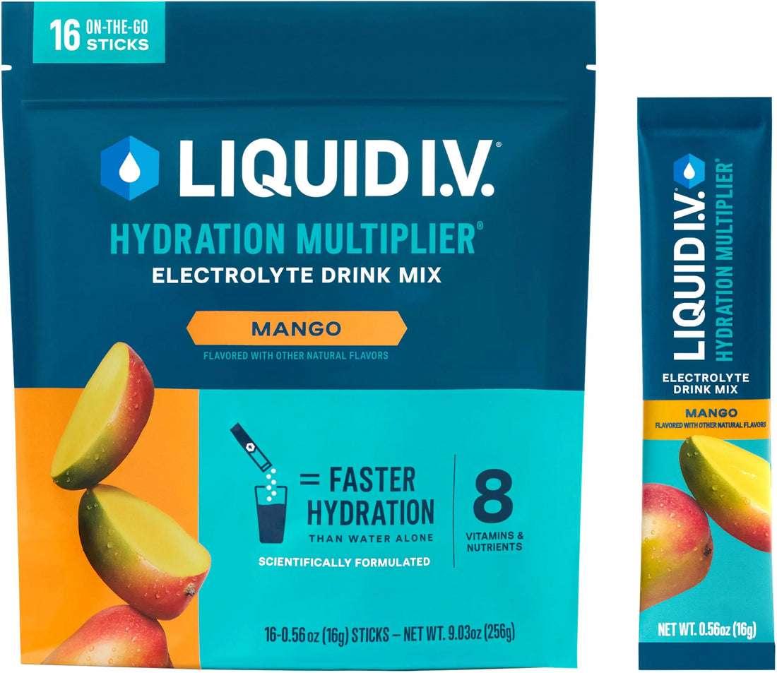 Liquid I.V.® Hydration Multiplier - Mango | Electrolyte Powder Drink Mix | 1 Pack (16 Servings) Liquid I.V. Au supplements