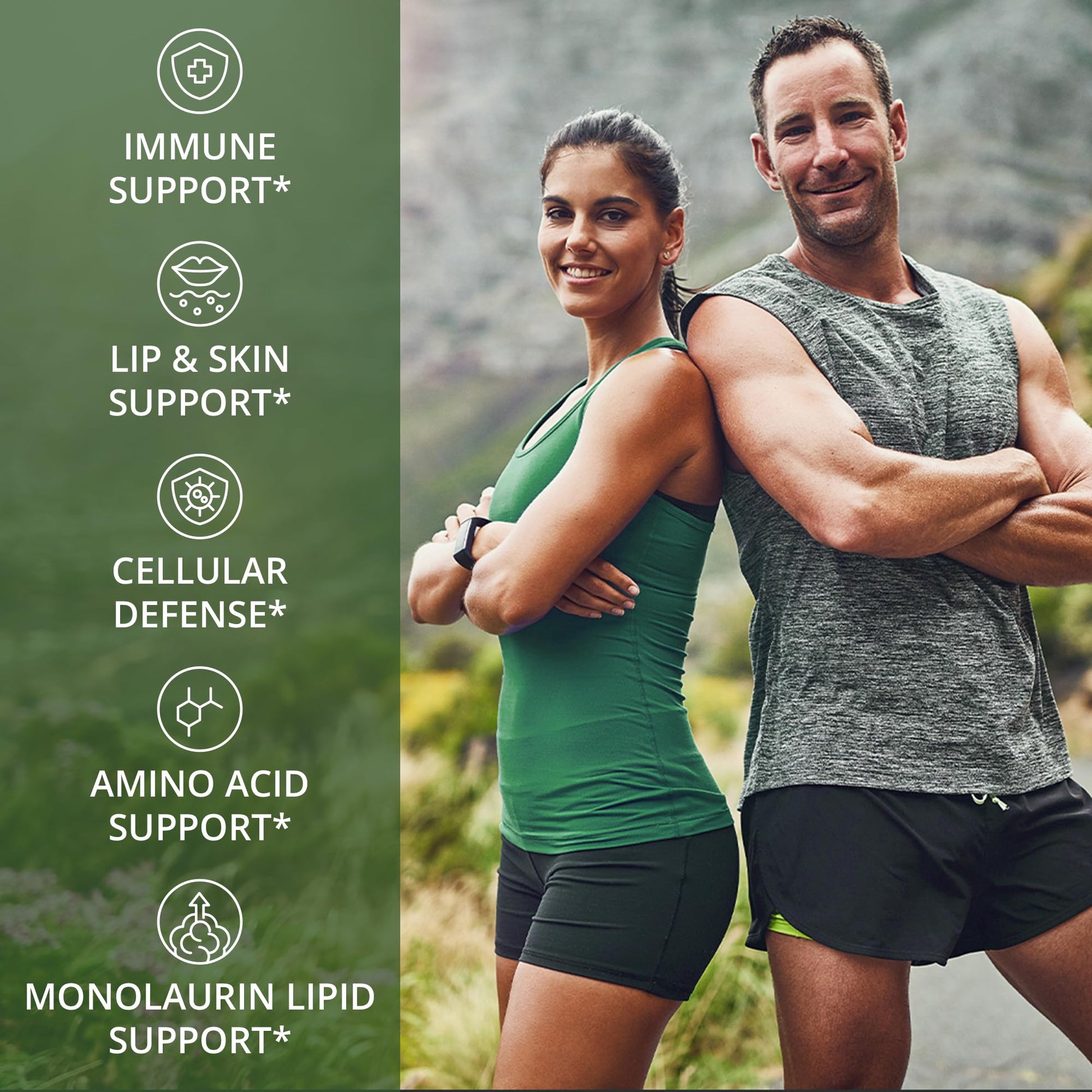 Peak Performance L Lysine 1000mg + Monolaurin 500mg Supplement for Immune Support - High Potency L-Lysine for Lips, Skin, & Health - 2-in-1 Bioavailable Supplements for Men and Women - 60 Capsules Peak Performance Au supplements