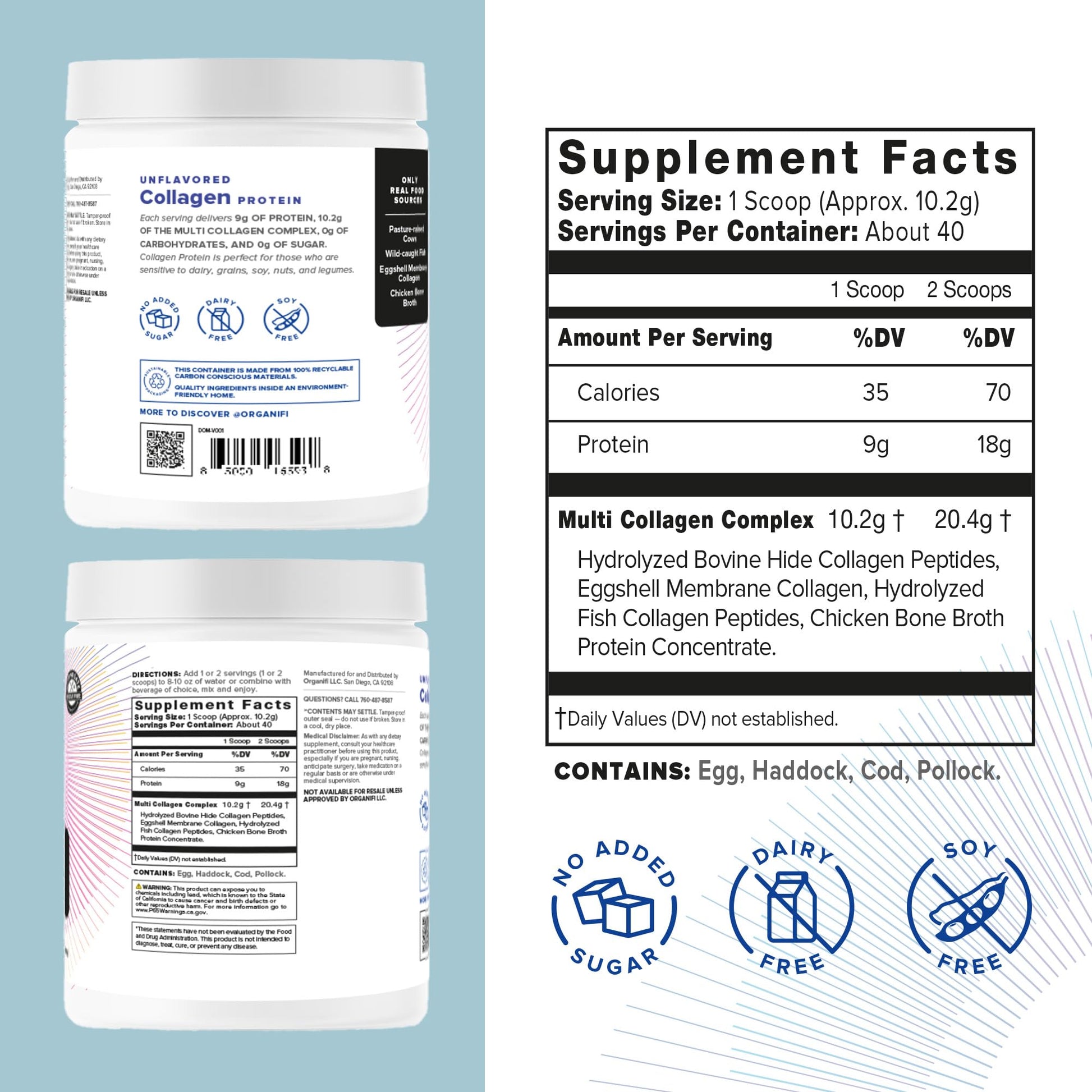 Organifi Unflavored Collagen Powder - Supports Stronger Skin, Nail, and Hair, 40 Servings Organifi Au supplements