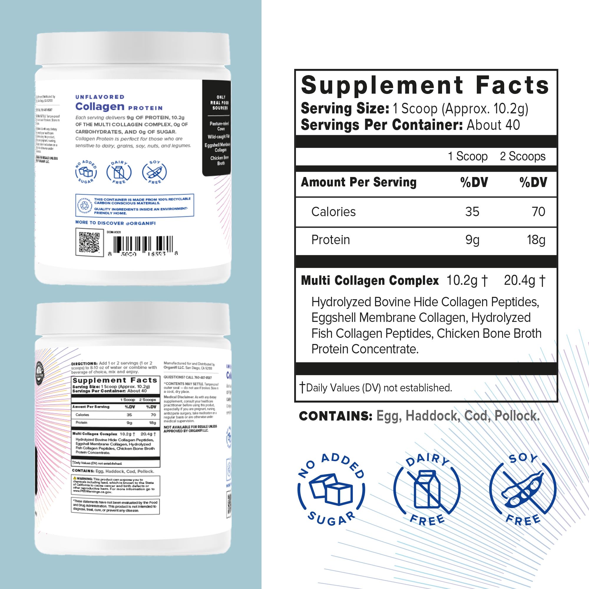 Organifi Unflavored Collagen Powder - Supports Stronger Skin, Nail, and Hair, 40 Servings Organifi Au supplements