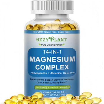 Magnesium Complex Softgels, High Absorption Magnesium Supplement with Glycinate, Citrate, Malate, Taurate, 14-in-1 Magnesium Complex for Women & Men for Muscle, Heart, Sleep Support, 2 Month Supply HZZYPLANT Au supplements