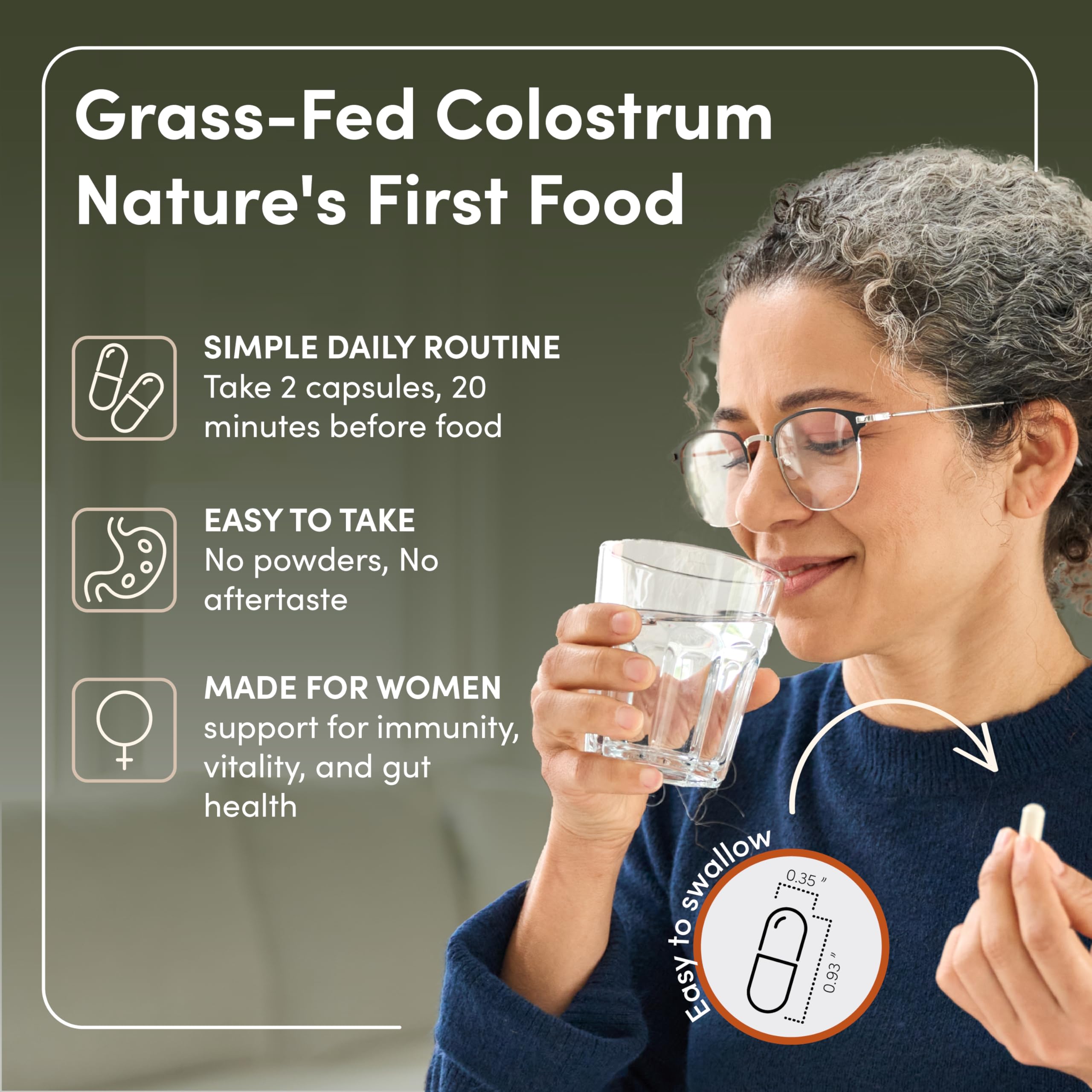 Rhea Bovine Colostrum Supplement for Women, Colostrum Capsules for Gut Health, Digestion, Bloating, Beauty, Immune Support, Bovine Colostrum for Humans, Colostrum Pills (60caps) RHEASILVIA Au supplements