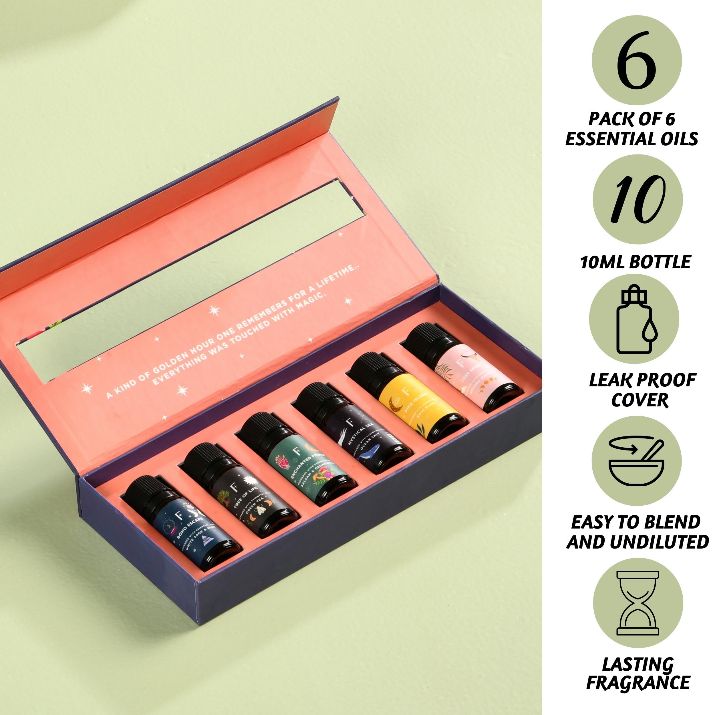 Folkulture Essential Oil Set for Diffuser, Set of 6, Aromatherapy Diffuser Oil Scents for Home Folkulture Au supplements