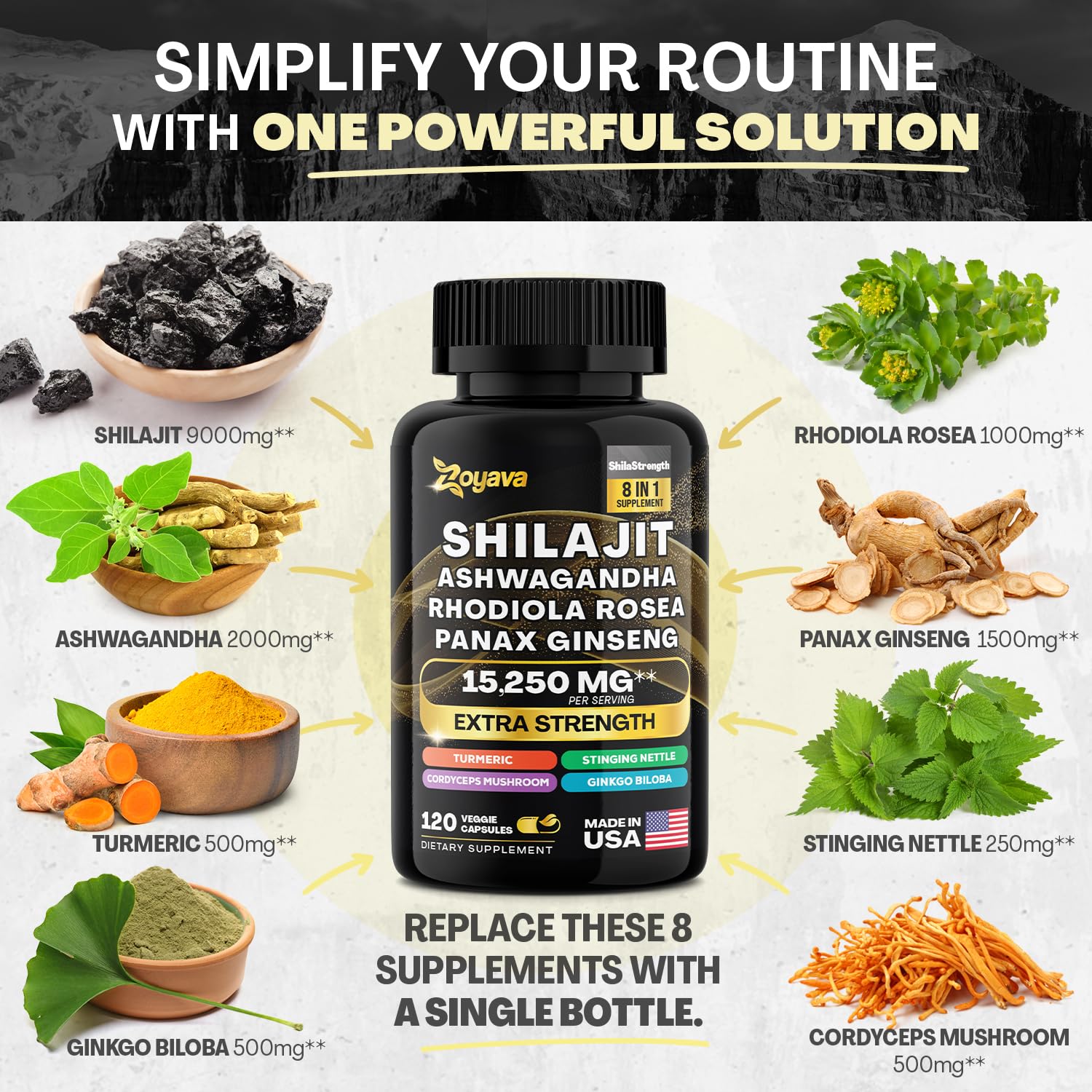 Zoyava Sea Moss Supreme16 Blend 19,445 MG and Shilajit 15,250 MG - Nature's Synergy Zoyava Au supplements