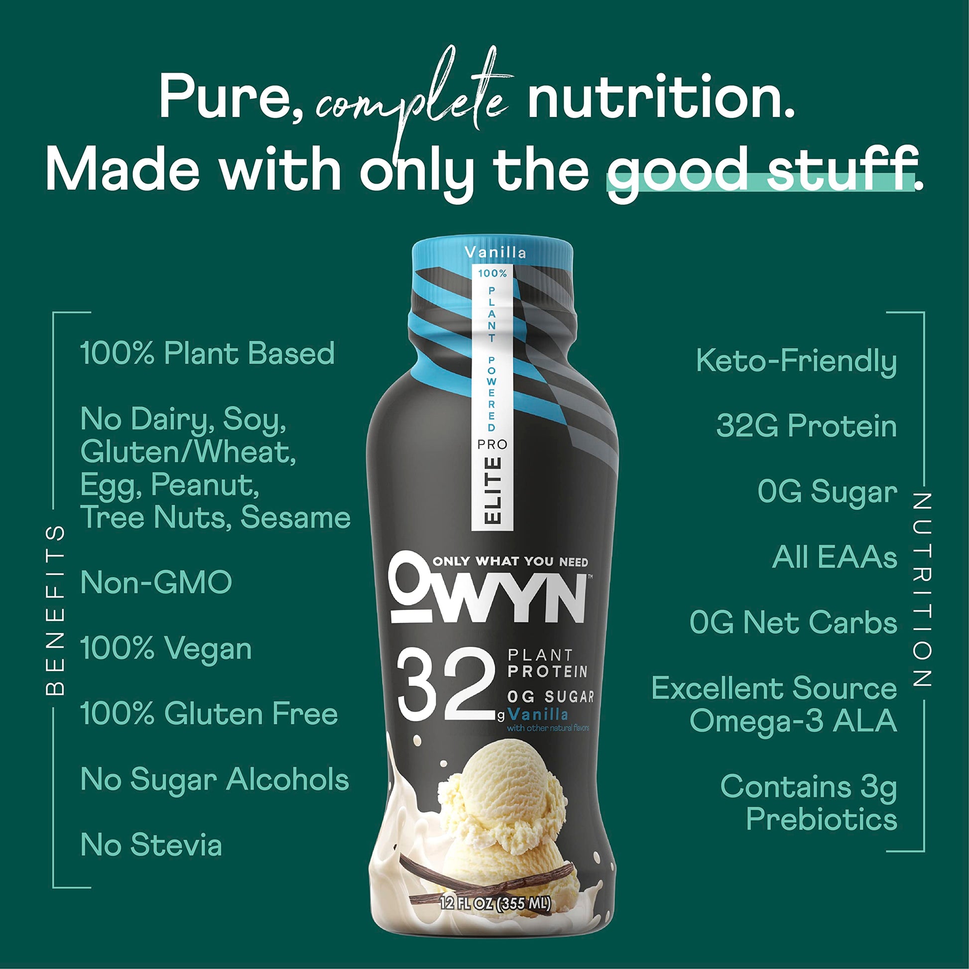 OWYN Only What You Need Pro Elite Vegan Plant Based High Protein Shake, Vanilla OWYN Only What You Need Au supplements