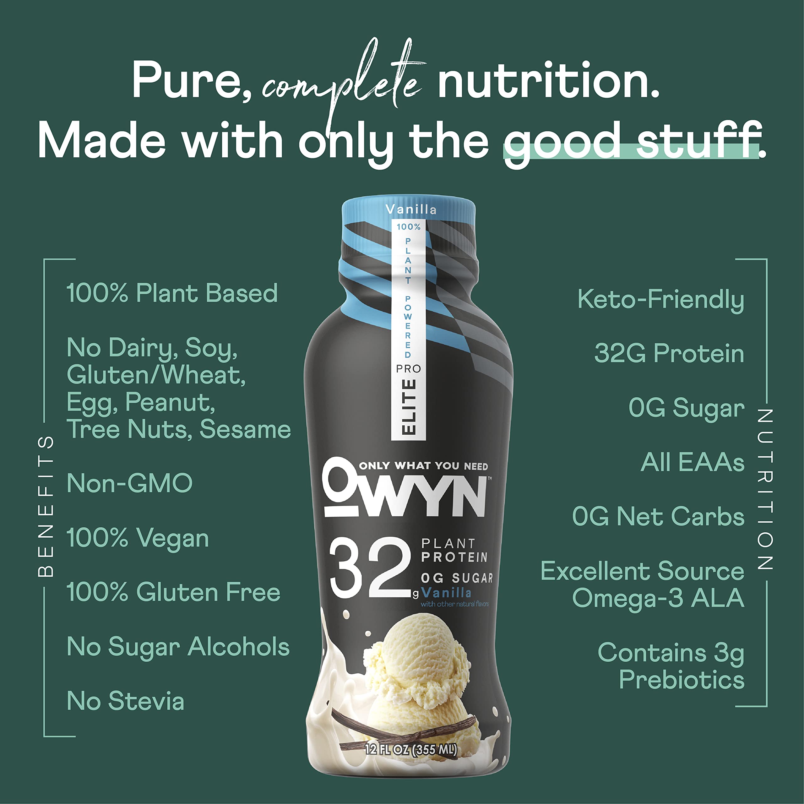 OWYN Only What You Need Pro Elite Vegan Plant Based High Protein Shake, Vanilla OWYN Only What You Need Au supplements